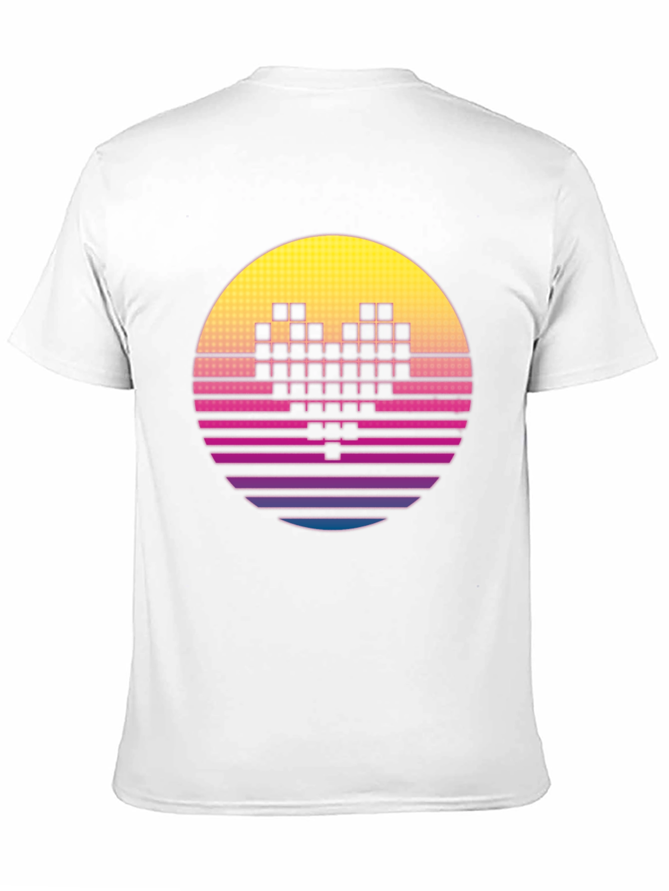 Black Retro Pixel Heart T-Shirt - Synthwave Style view 11