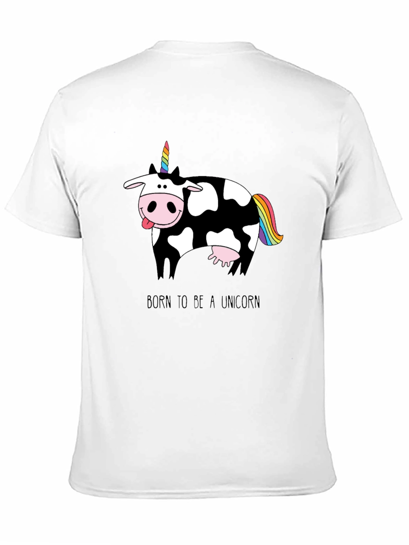 Black Funny Cow Unicorn T-Shirt - Born to Be a Unicorn view 11