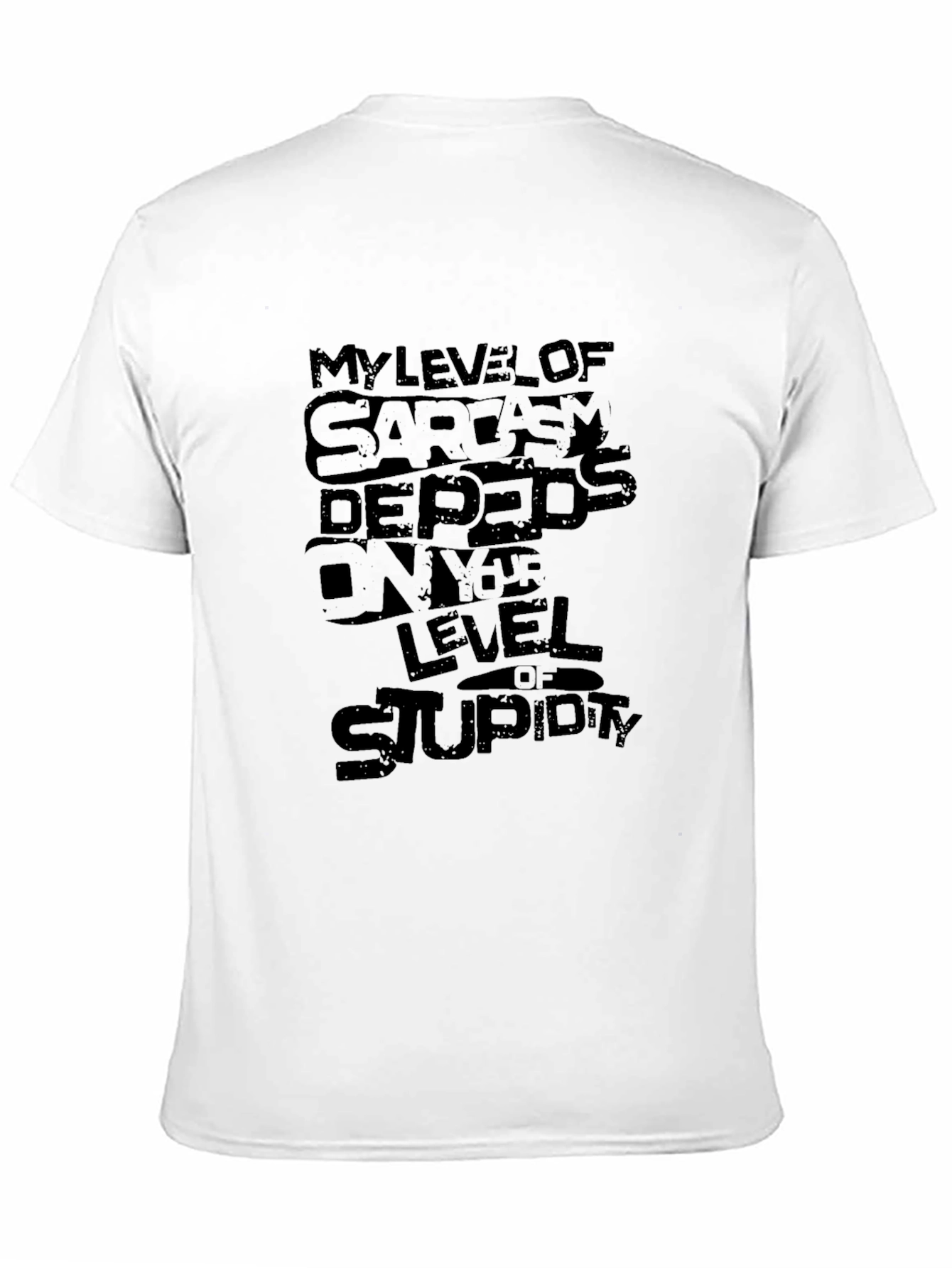 Black Sarcastic Humor Graphic Tee - Black Cotton Blend view 11