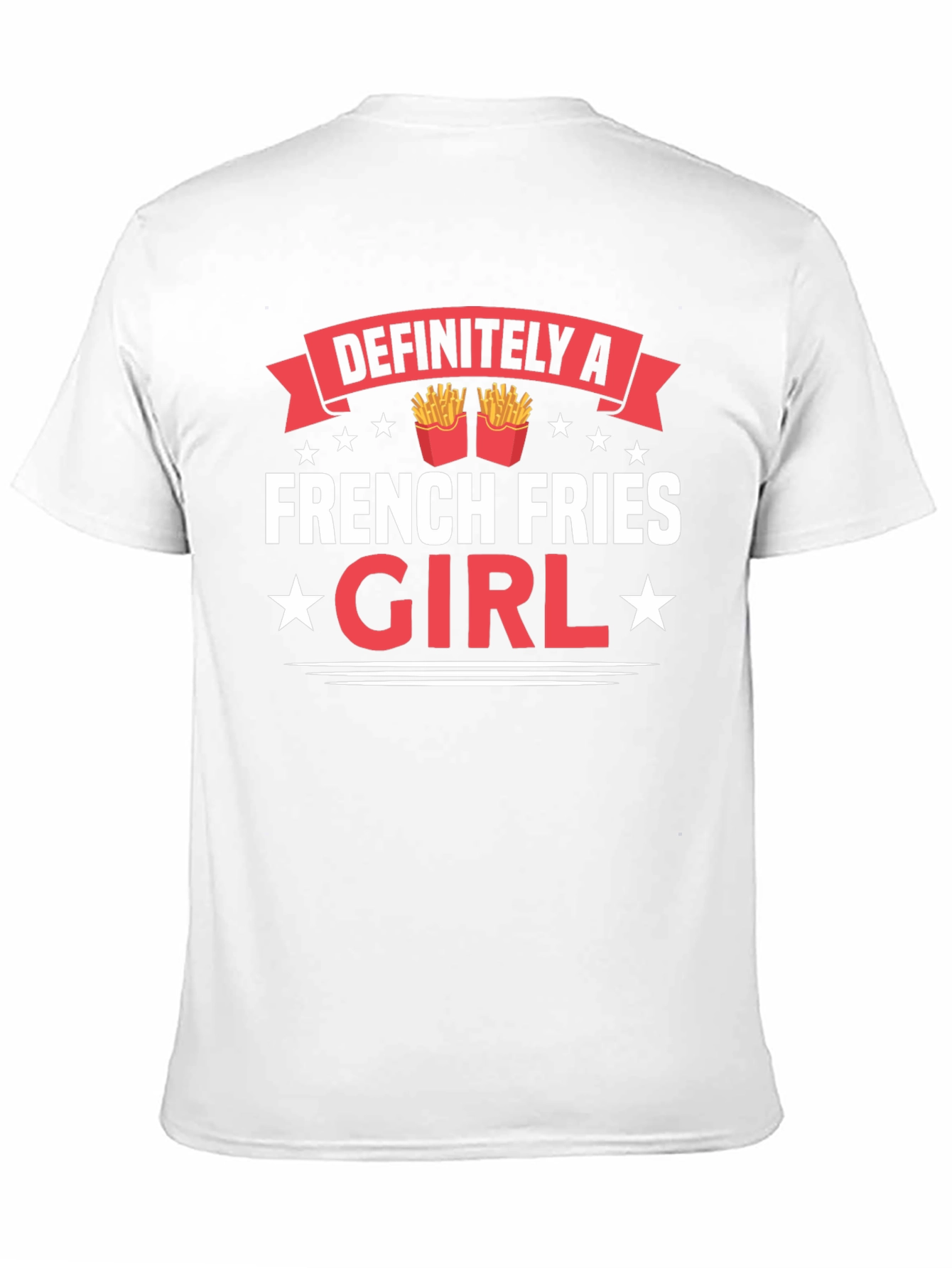 Black Funny French Fries Girl T-Shirt - Foodie Tee view 11