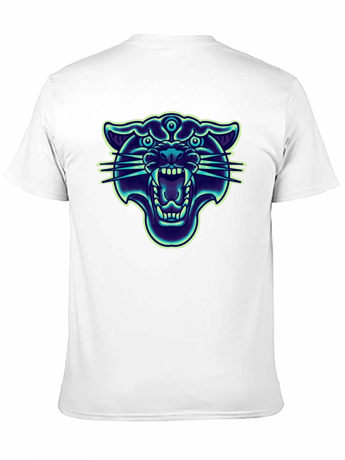 Black Mystic Panther Graphic Tee - Black Cotton Blend view 11
