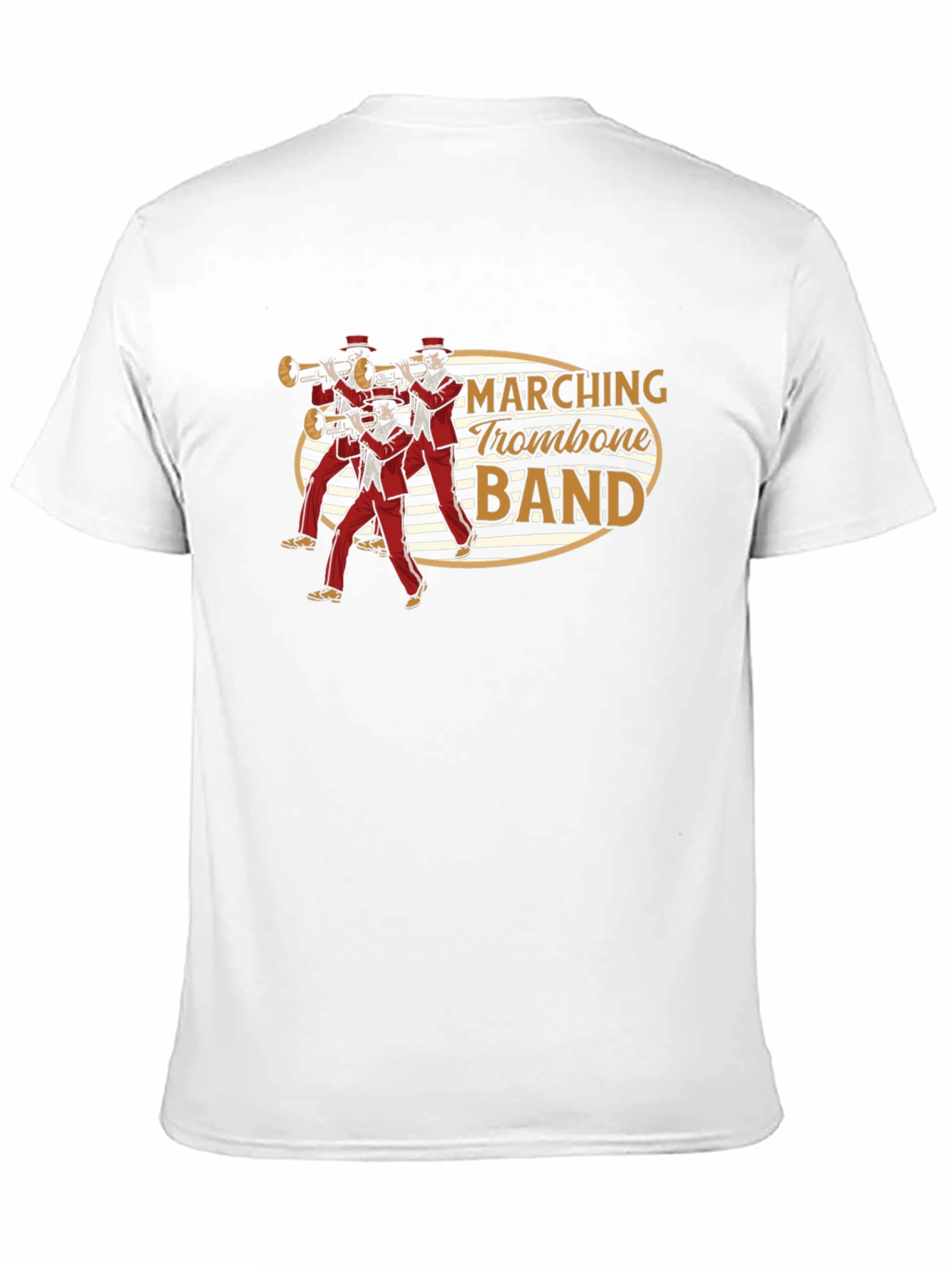 Black Marching Trombone Band Graphic Tee - Black Cotton T-Shirt view 11
