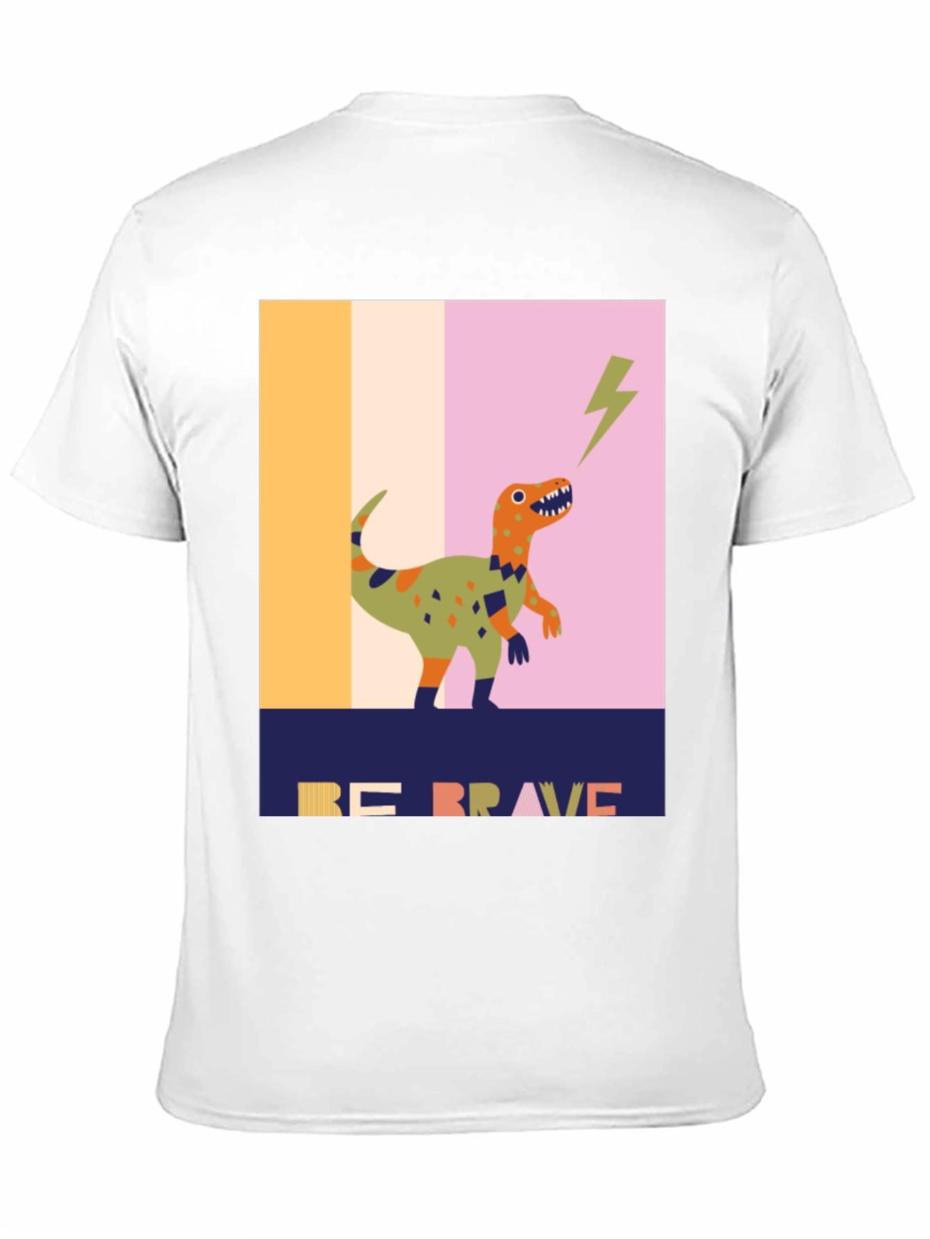 Black Be Brave Dinosaur Graphic Tee - Unique Design view 11