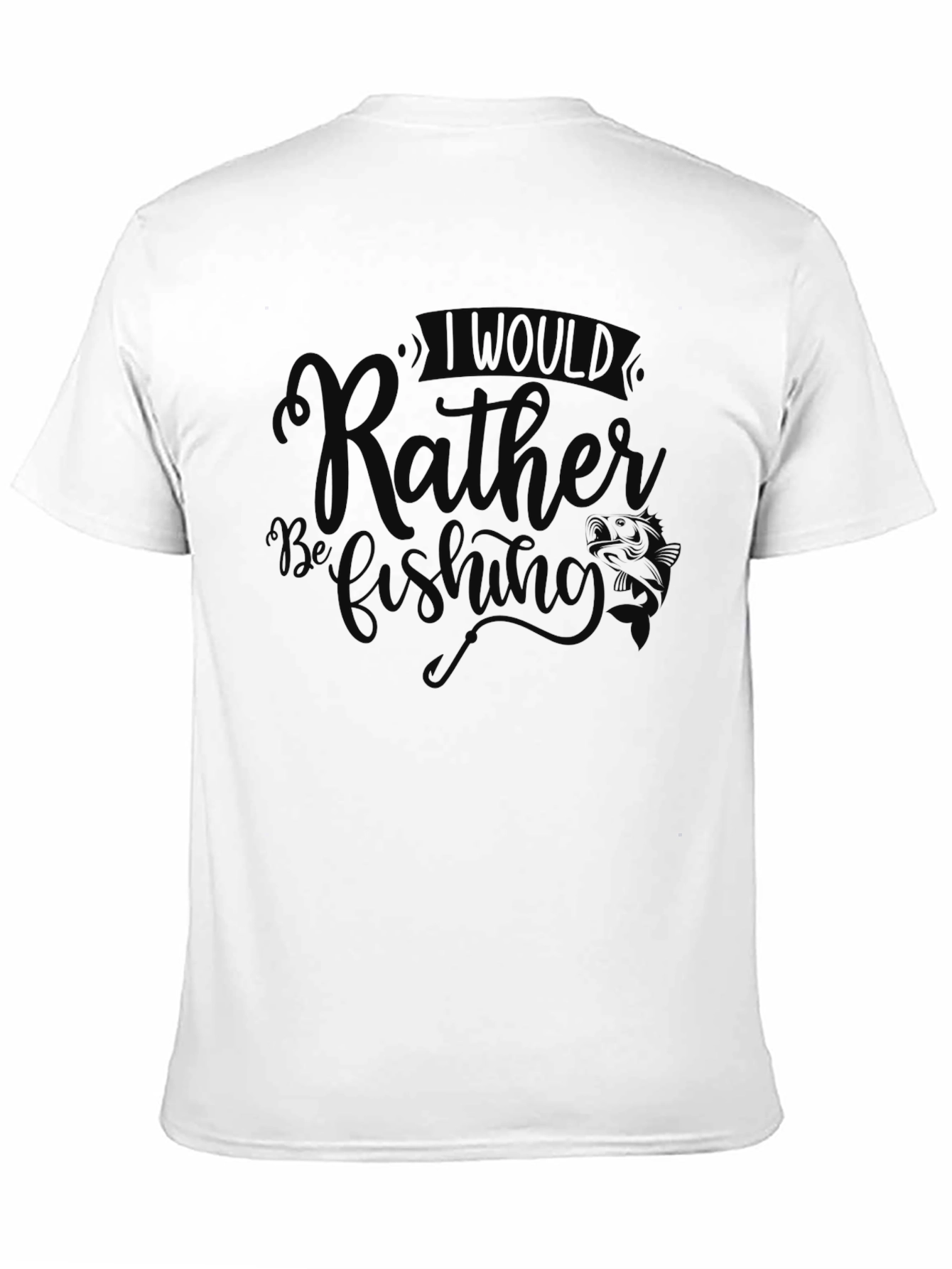 Black Fishing Graphic T-Shirt - Rather Be Fishing Black Tee view 11