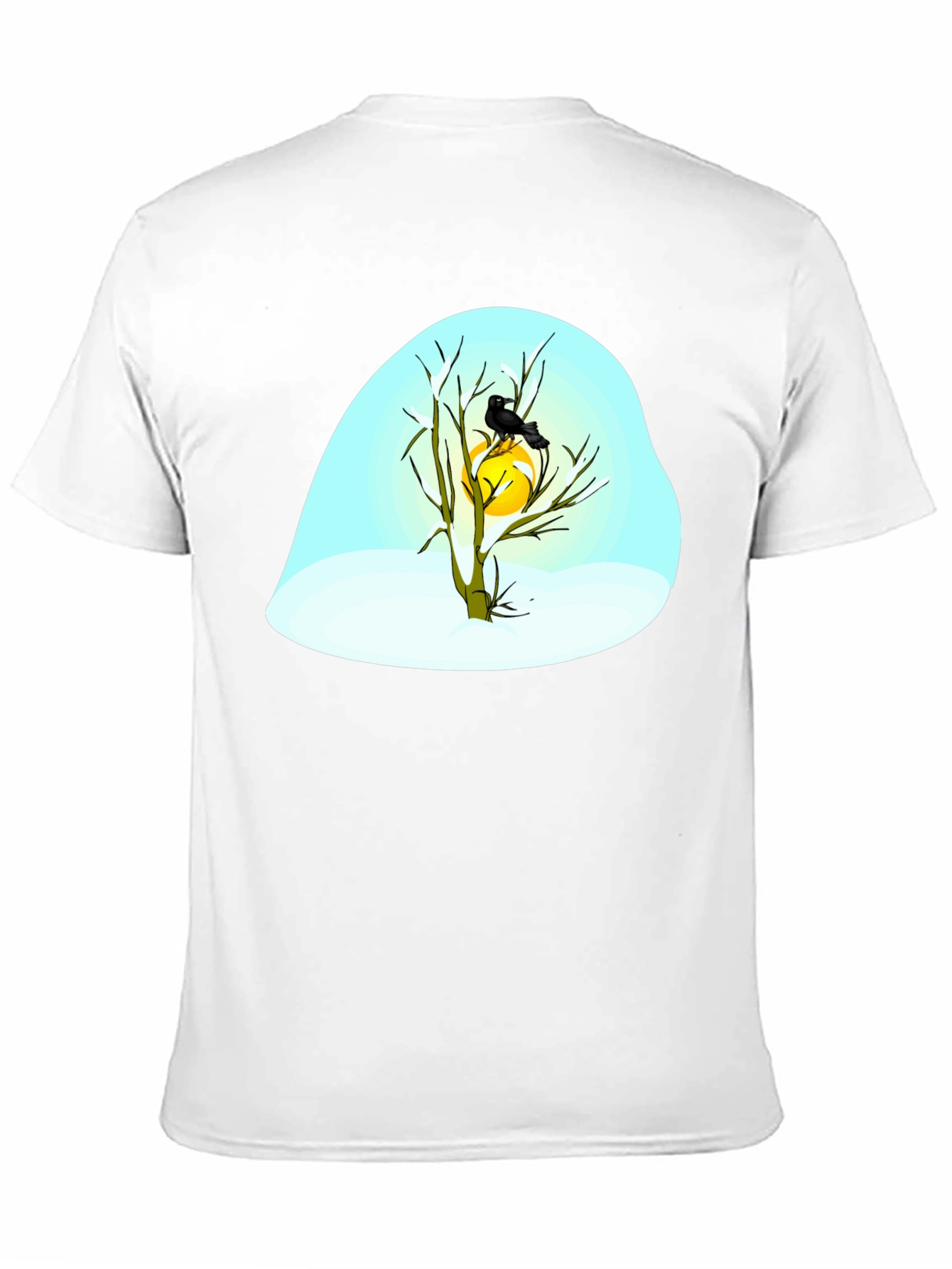 Black Winter Raven Graphic Tee - Black Cotton Blend view 11