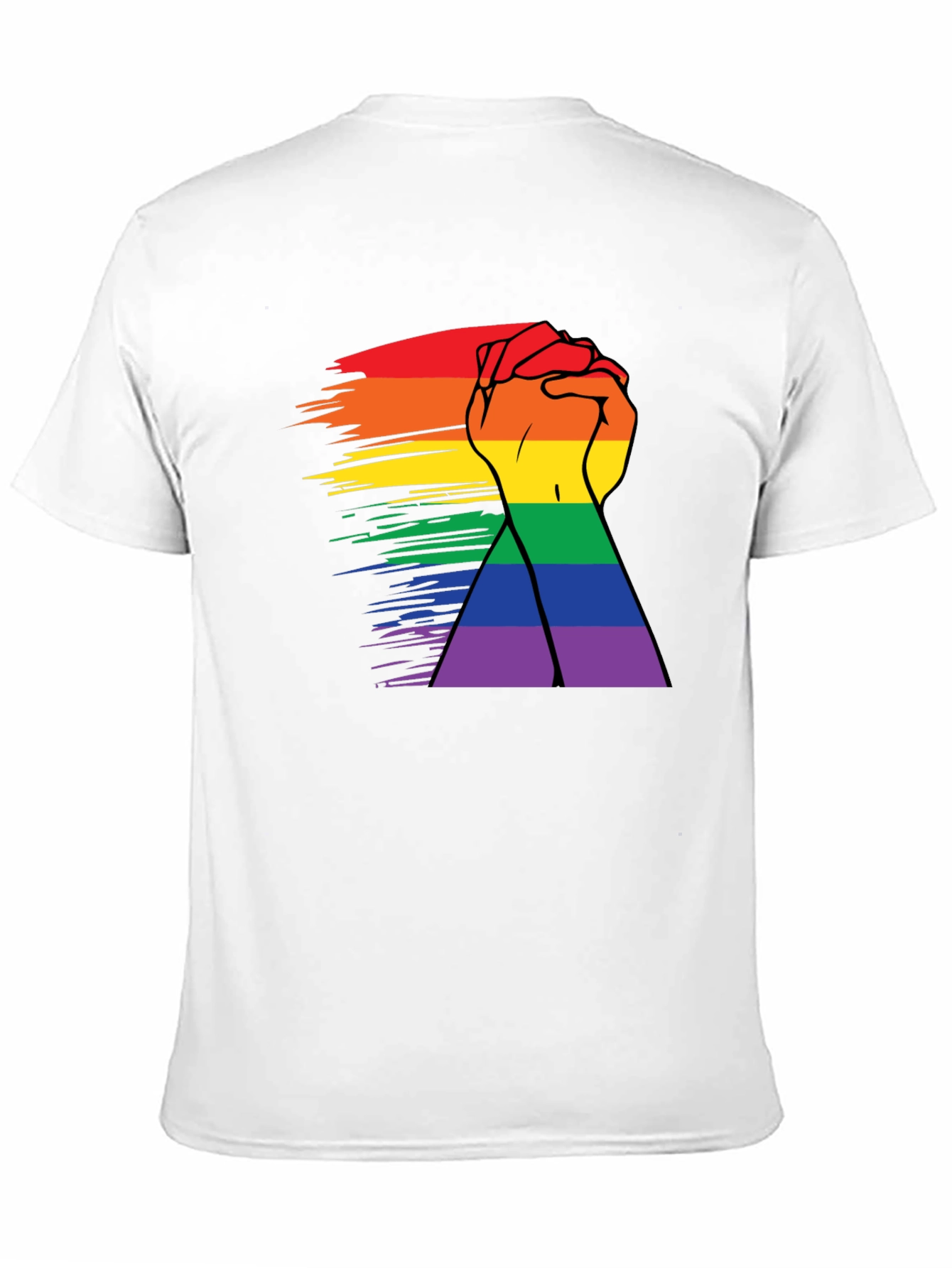 Black Pride Rainbow Hands Black T-Shirt view 11