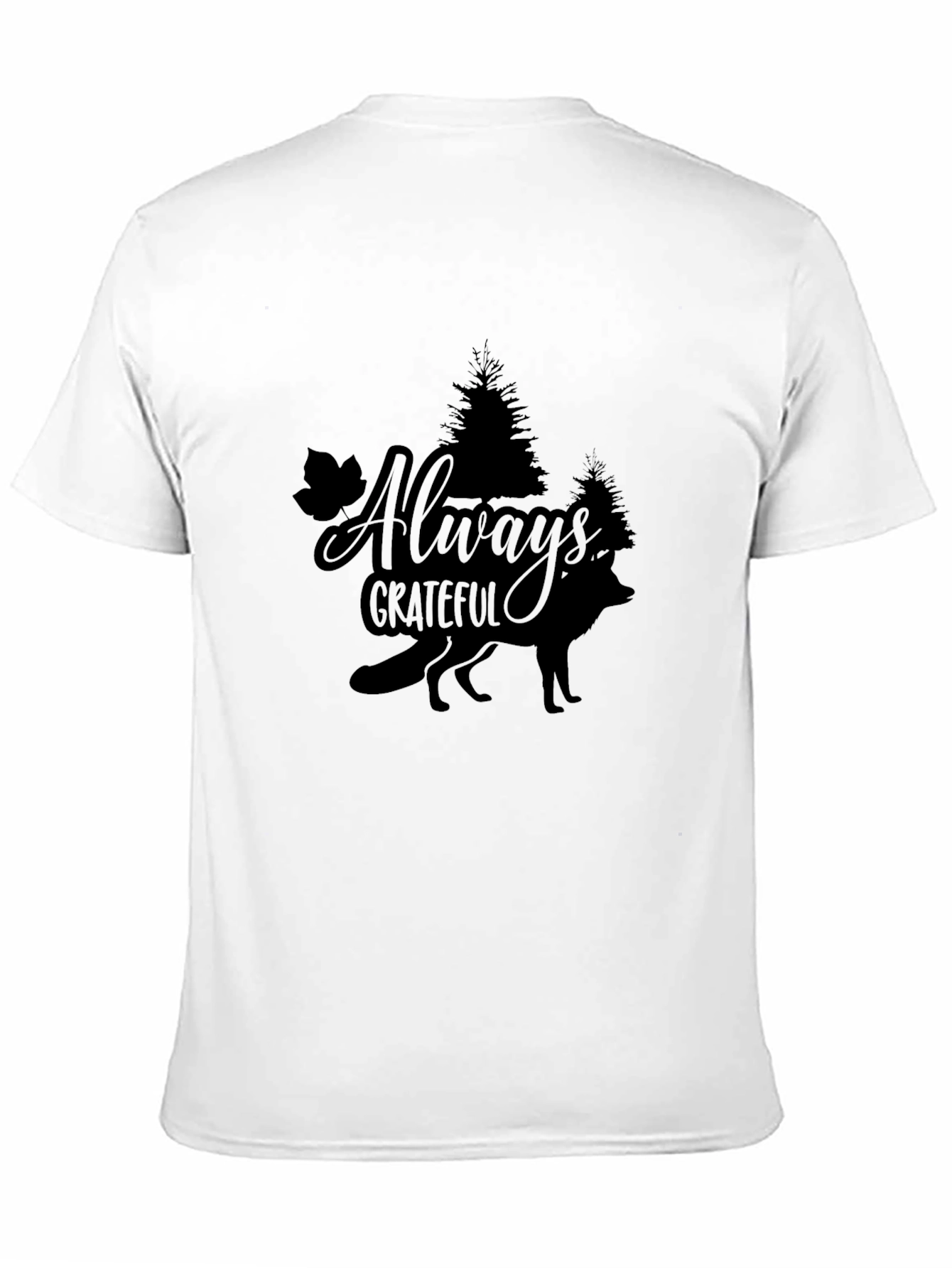 Black Always Grateful Wolf Graphic Tee view 11