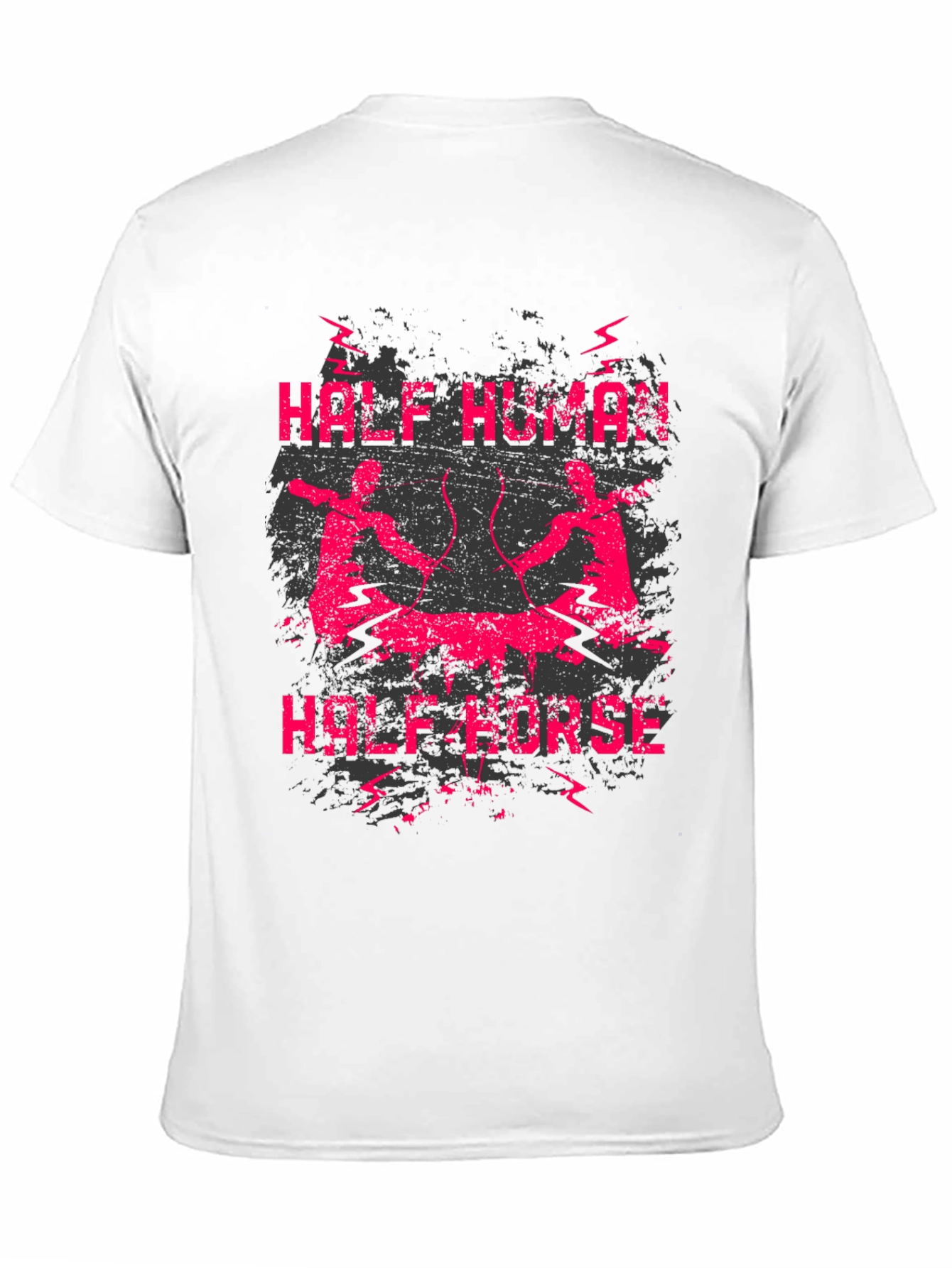 Black Half Human Half Horse Graphic Tee view 11