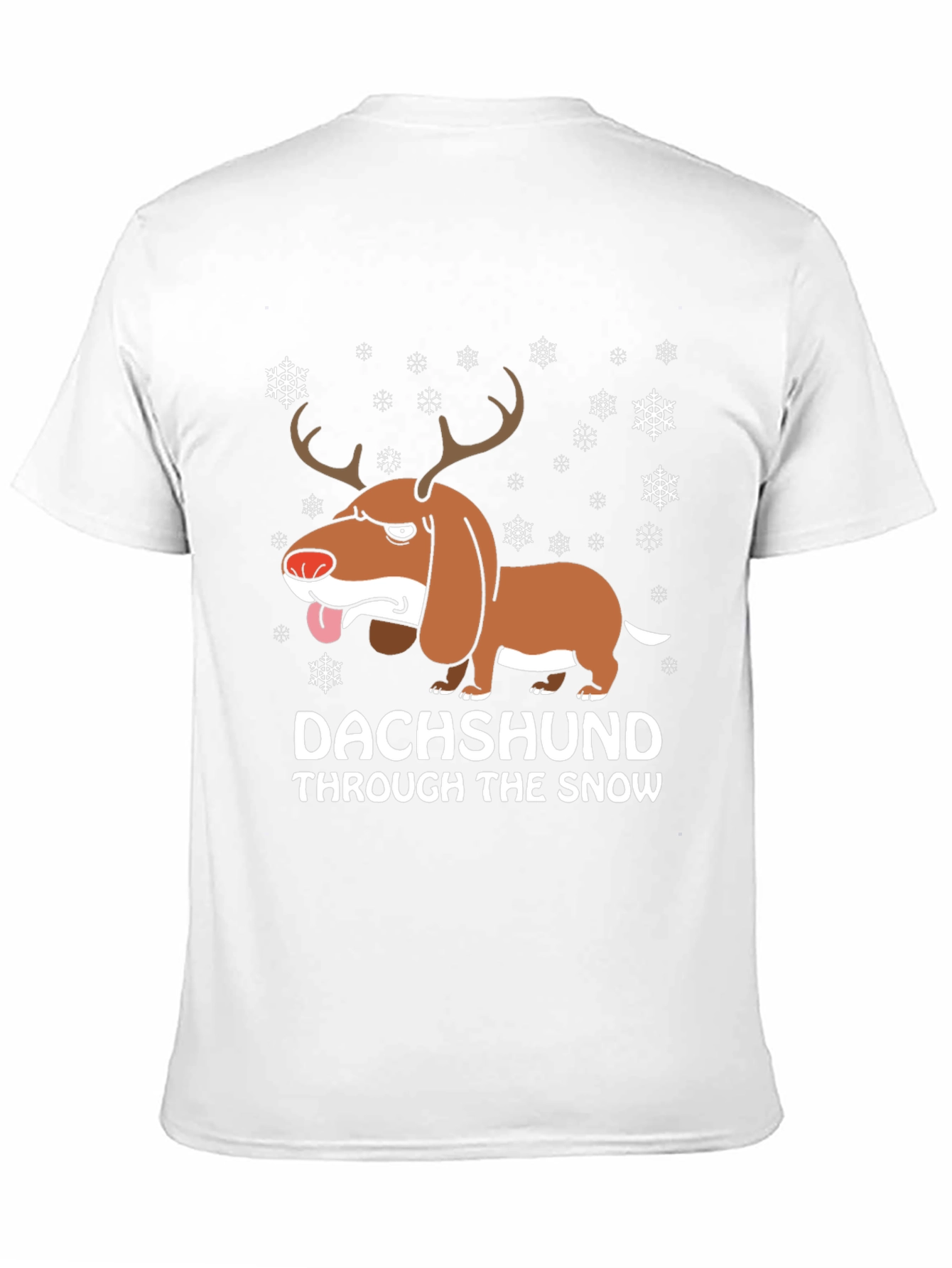 Black Dachshund Through the Snow Holiday T-Shirt view 11