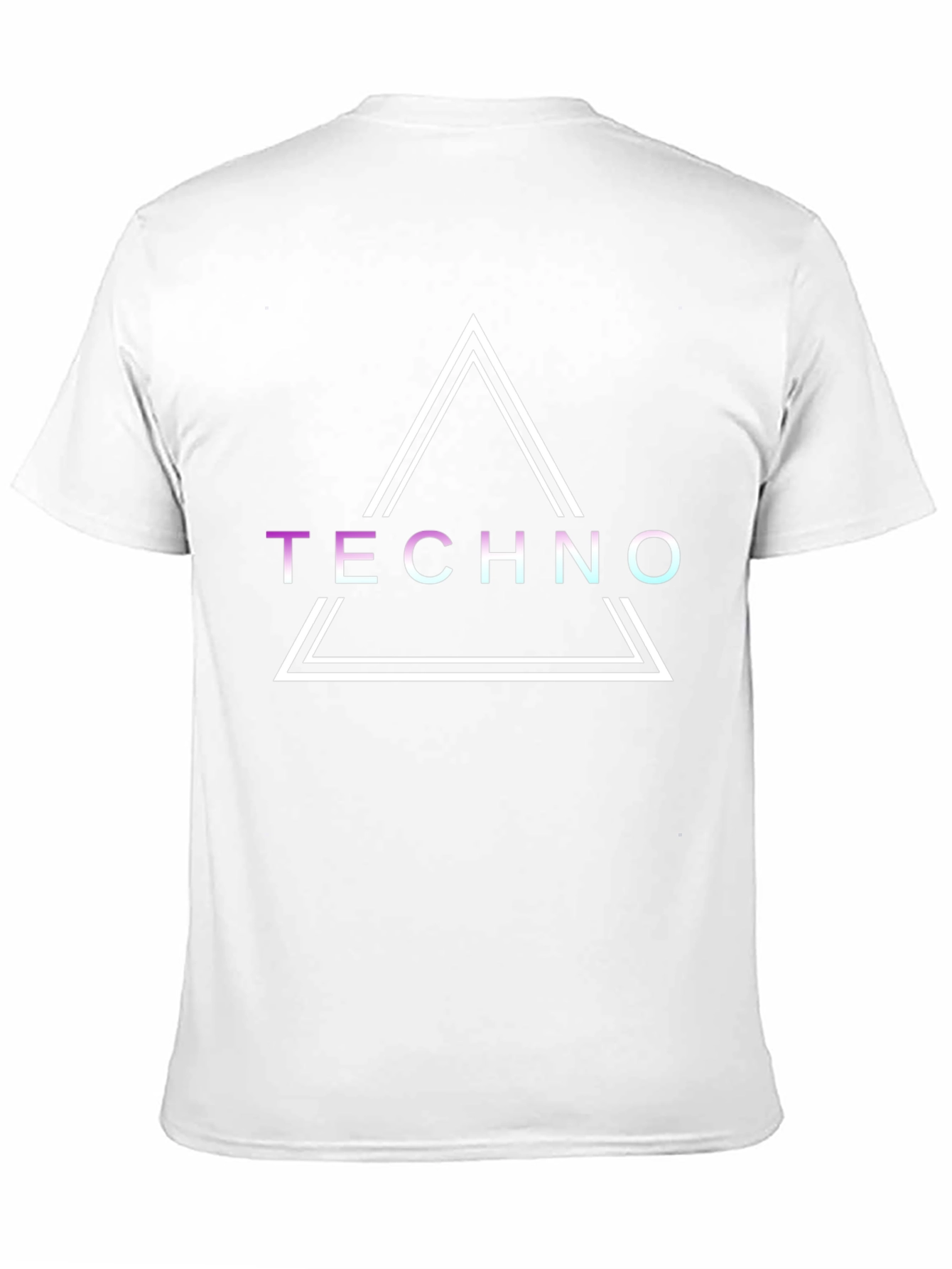 Black Techno Triangle Graphic Tee - Black Cotton T-Shirt view 11