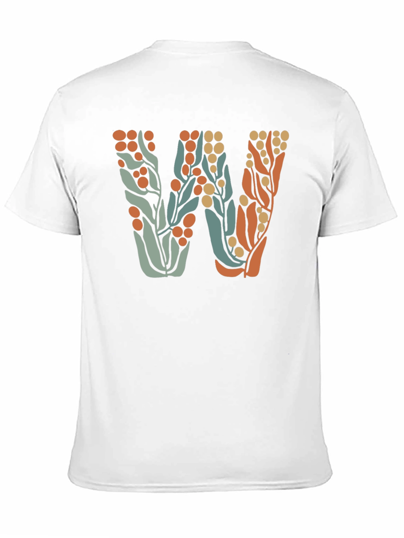 Black Floral Initial W Black T-Shirt view 11