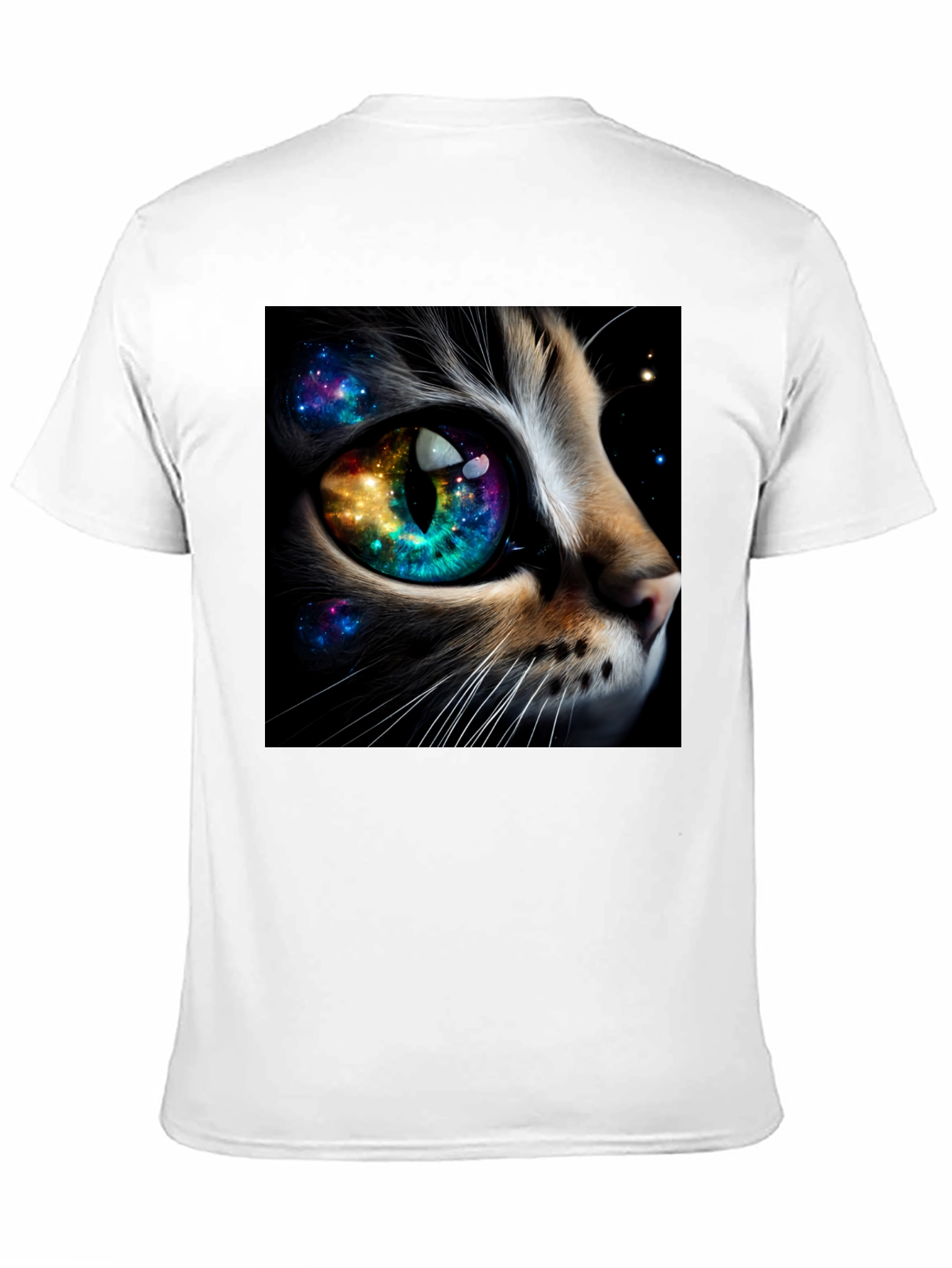 Black Cosmic Cat Eye T-Shirt - Unique Galaxy Design view 11