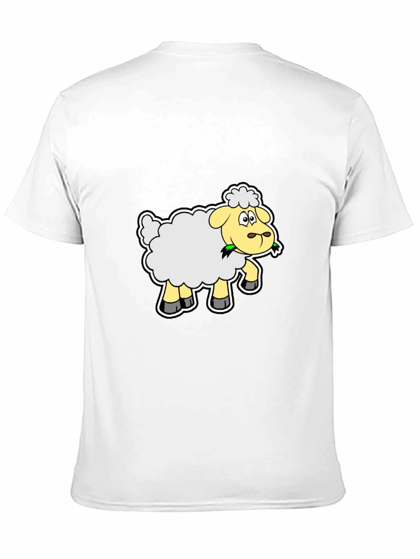 Black Cute Cartoon Sheep Graphic Tee - Black Cotton Shirt view 11