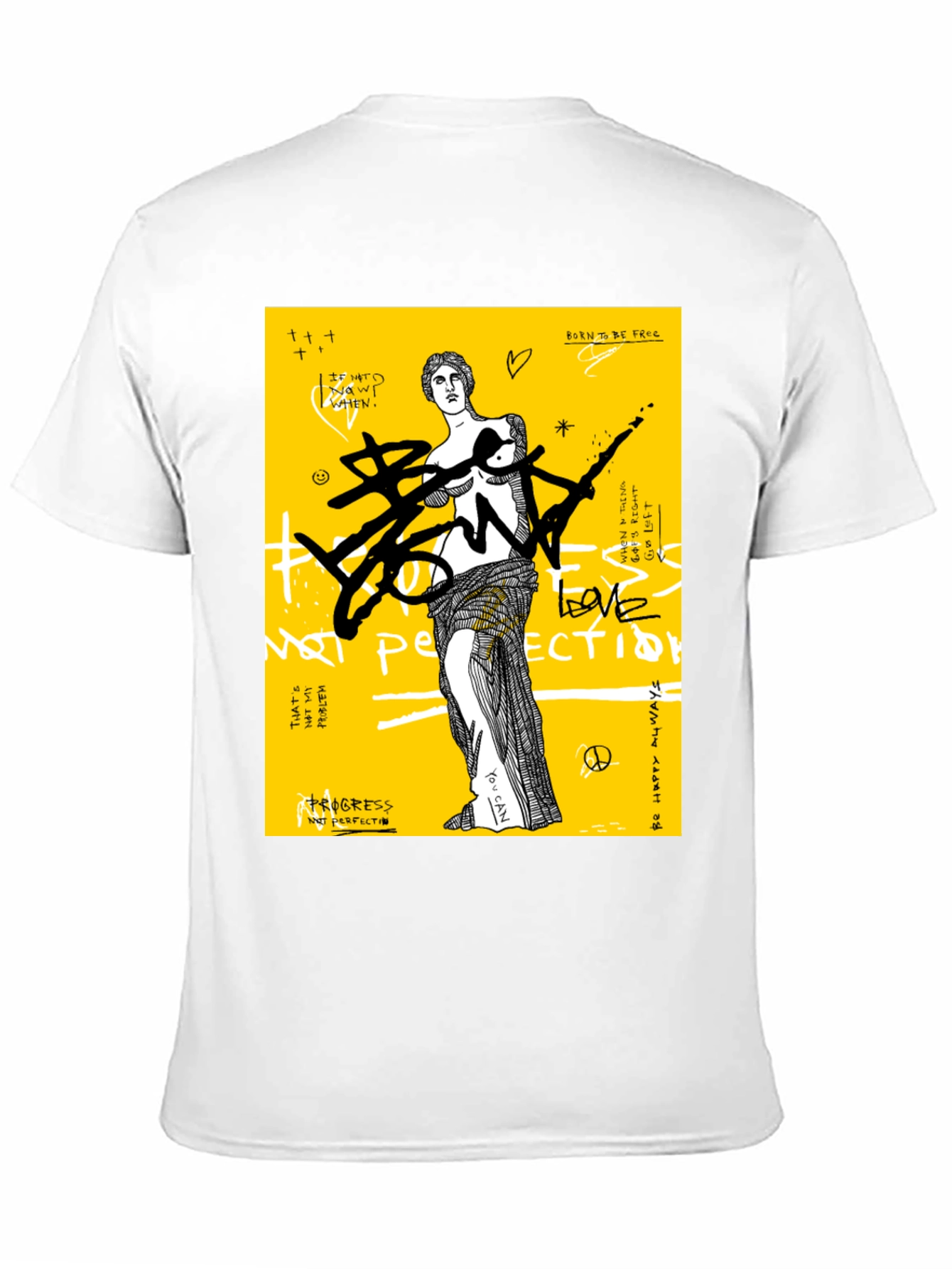 Black Edgy Graphic Print T-Shirt view 11