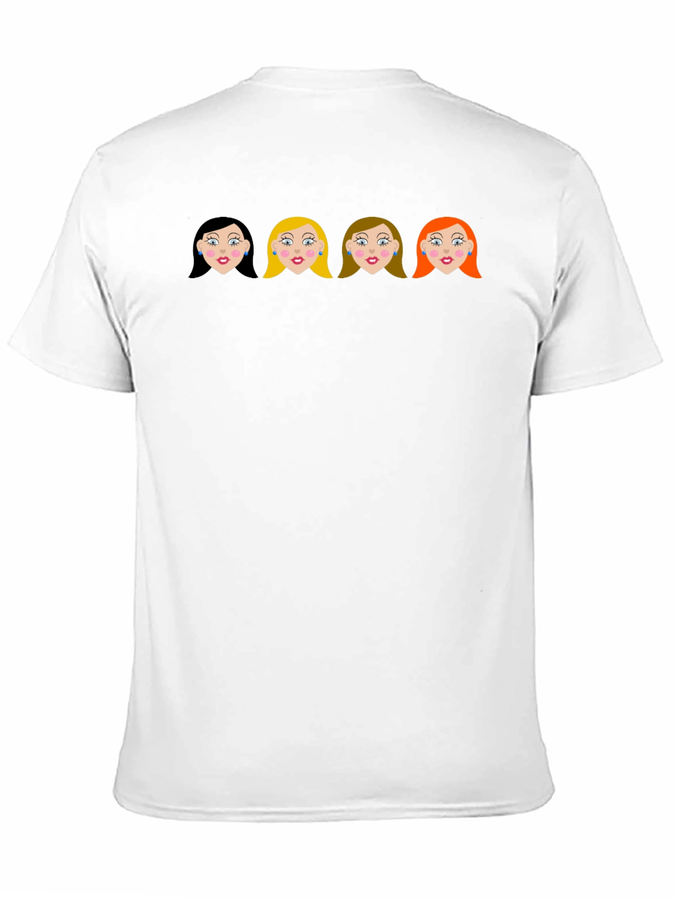 Black Cartoon Girls Black Crew Neck T-Shirt view 11
