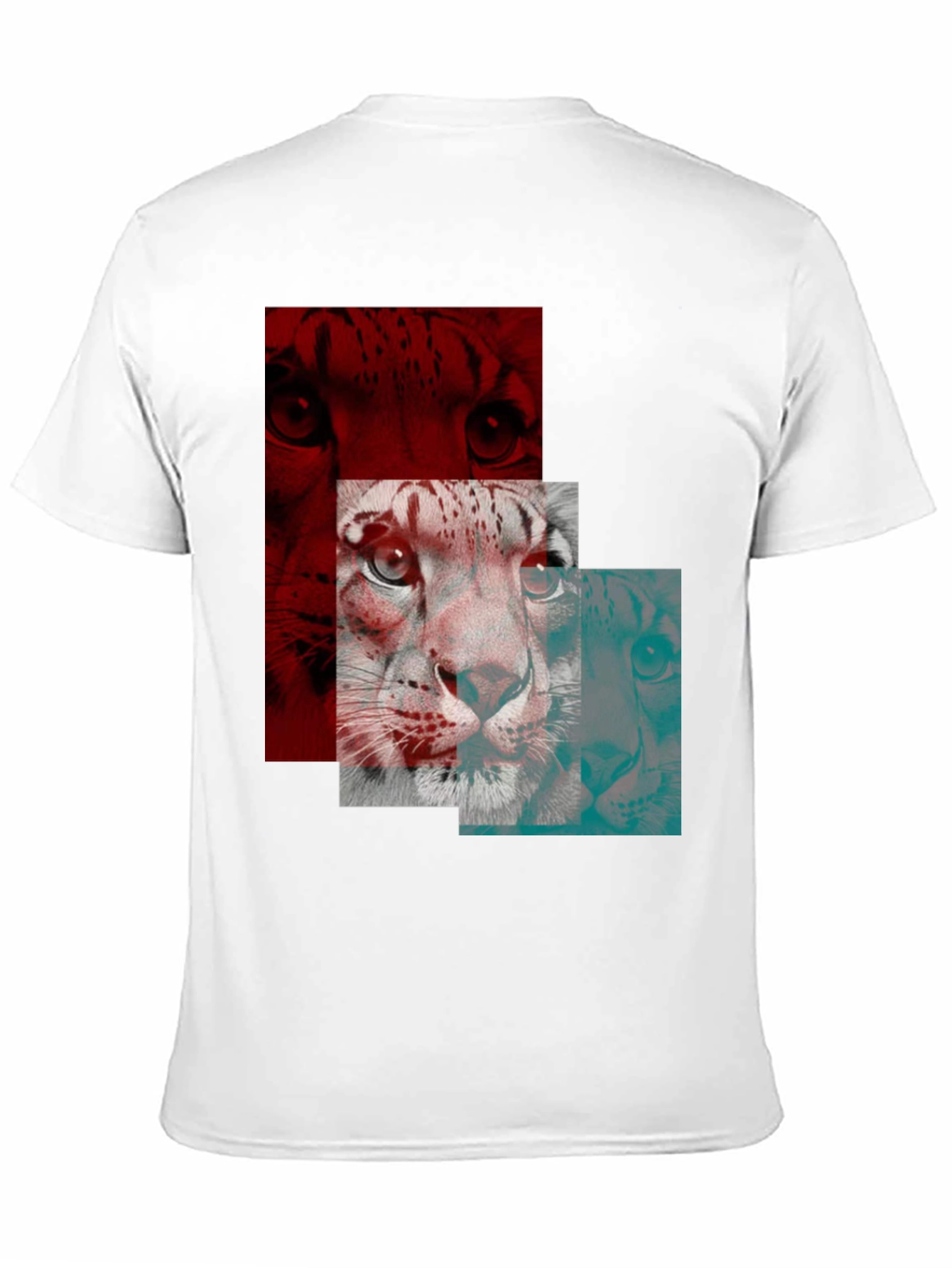 Black Abstract Lion Graphic Black T-Shirt view 11