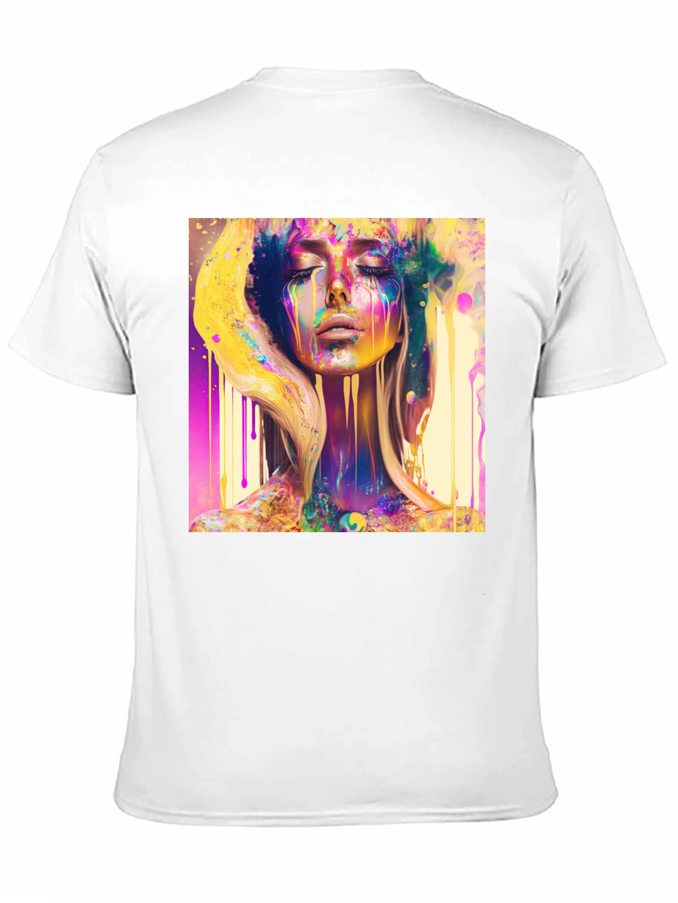 Black Colorful Woman Art T-Shirt - Modern Artistic Design view 11