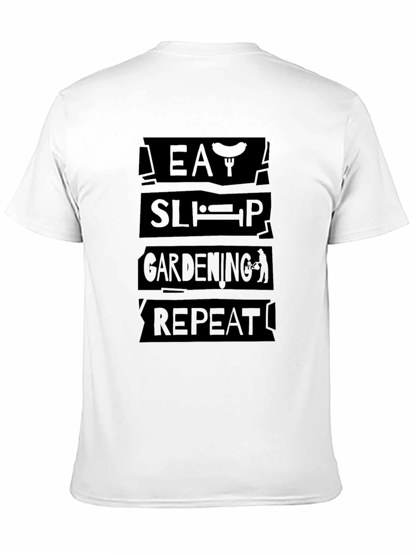Black Eat Sleep Gardening Repeat Black T-Shirt view 11
