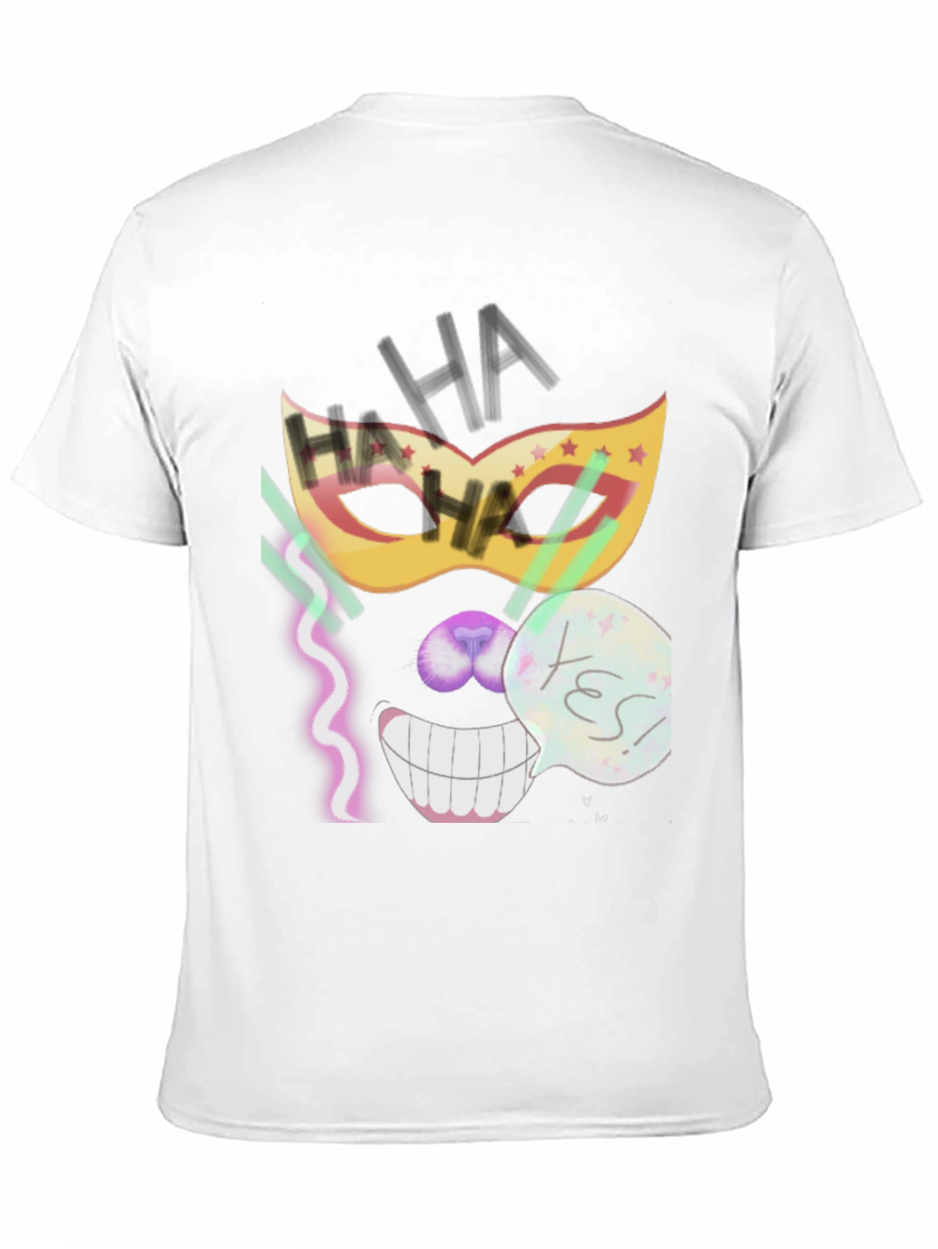 Black Crazy Mask Tee: Cheshire Cat Grin view 11