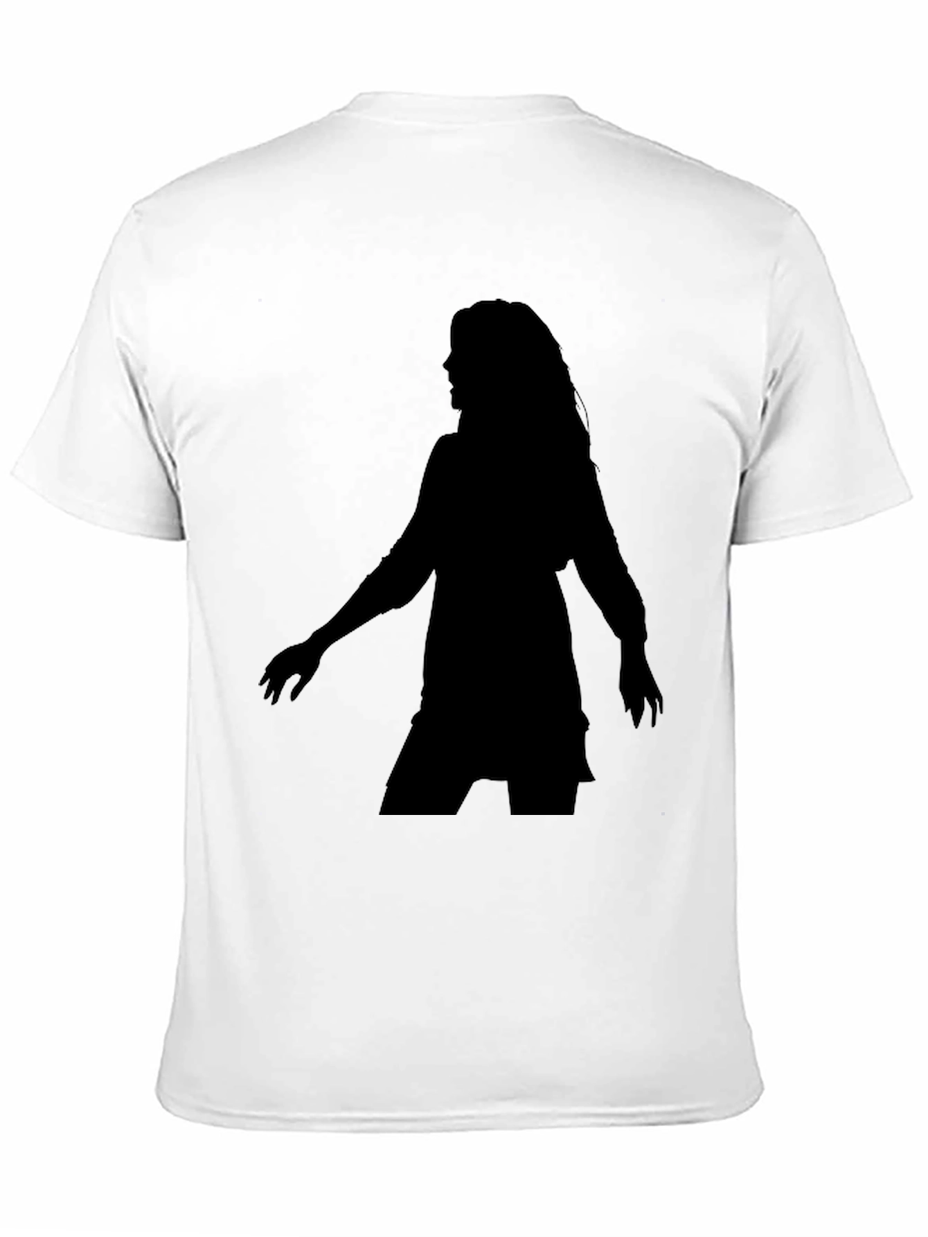 Black Silhouette Tee - Woman Figure Black T-Shirt view 11