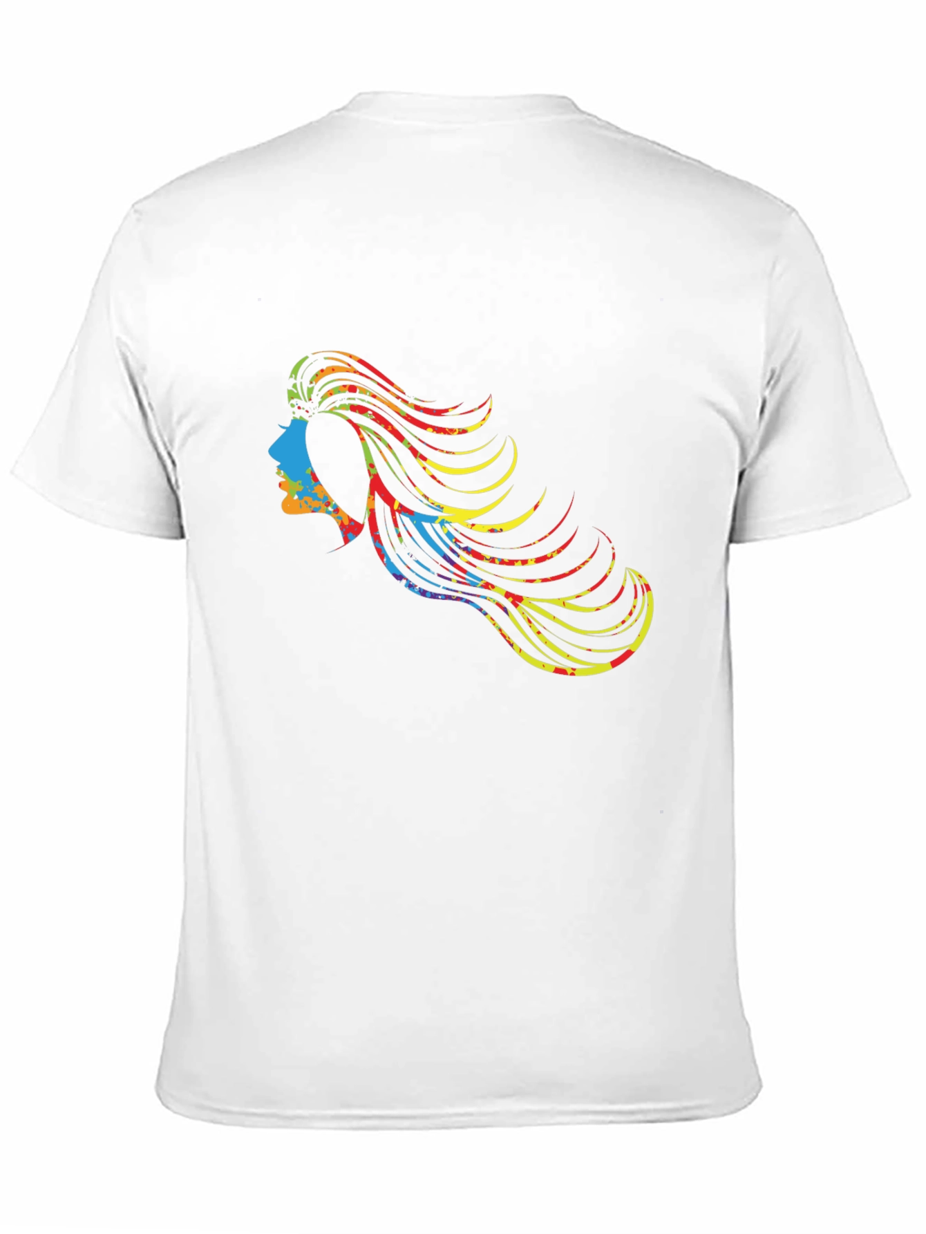 Black Colorful Haired Woman Graphic Black T-Shirt view 11