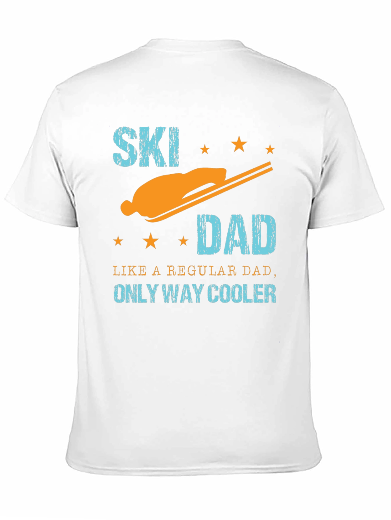 Black Cool Ski Dad Graphic Tee - Black Cotton T-Shirt view 11