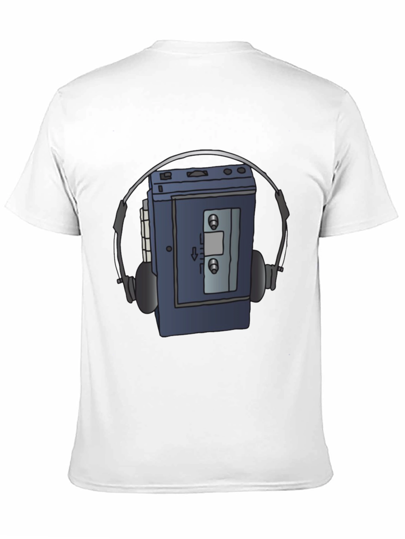 Black Retro Walkman Graphic Tee - Vintage Music Lover T-Shirt view 11