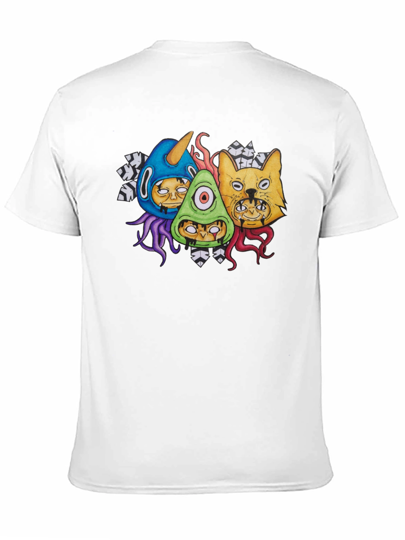 Black Monster Mash Graphic Tee - Black Cotton view 11