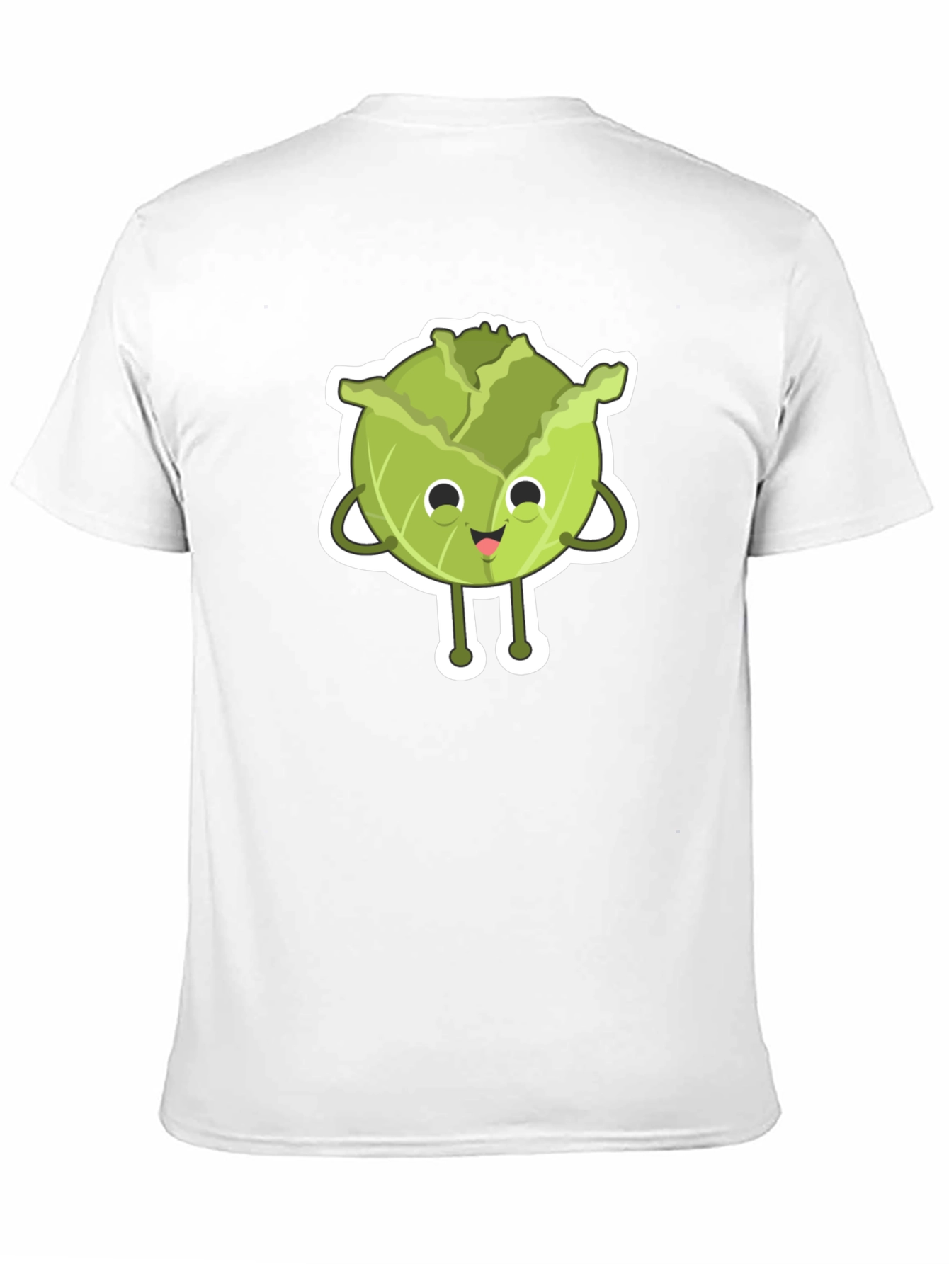 Black Cute Cabbage Cartoon Black T-Shirt view 11