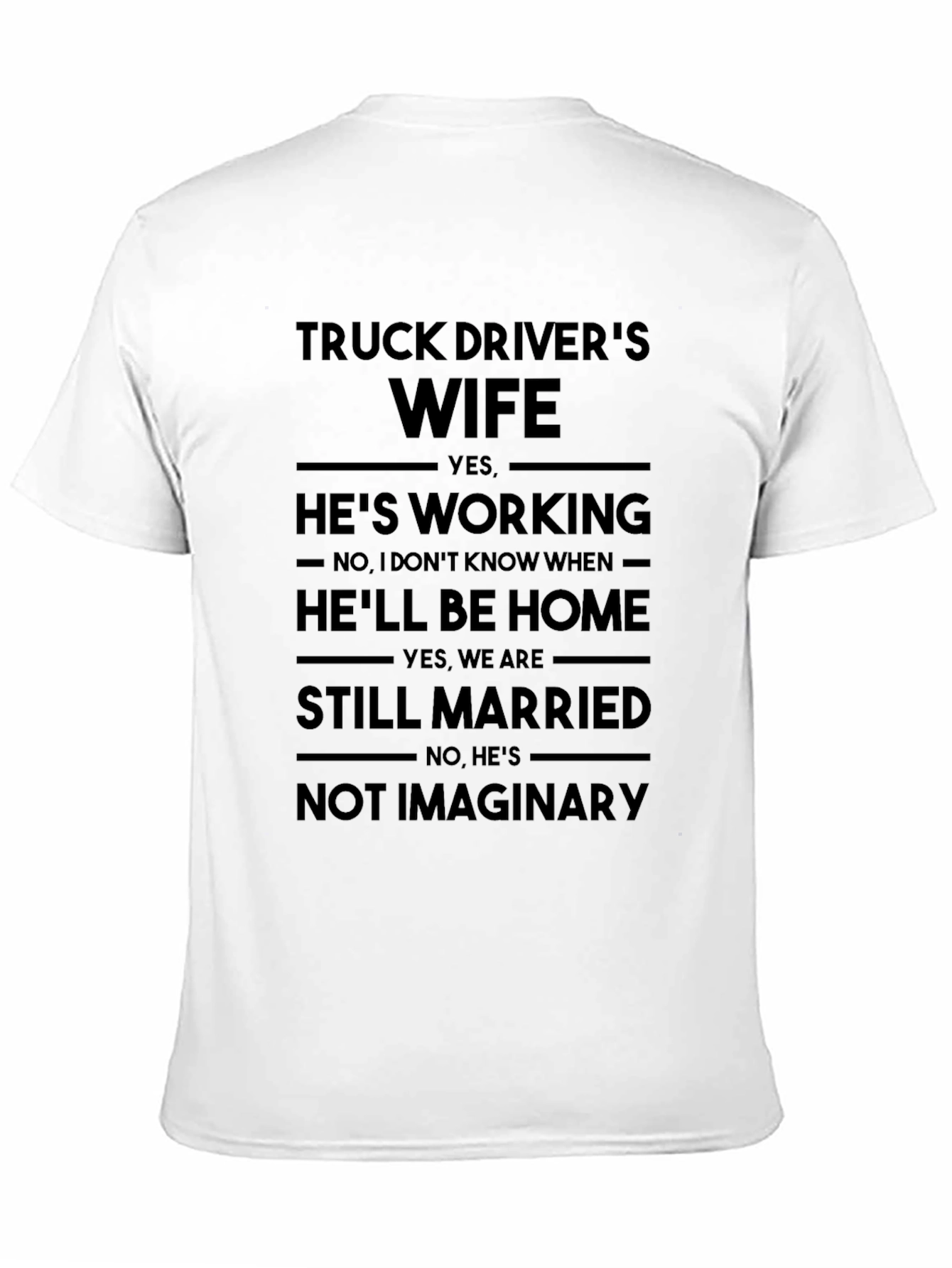 Black Truck Driver's Wife Funny Graphic T-Shirt view 11