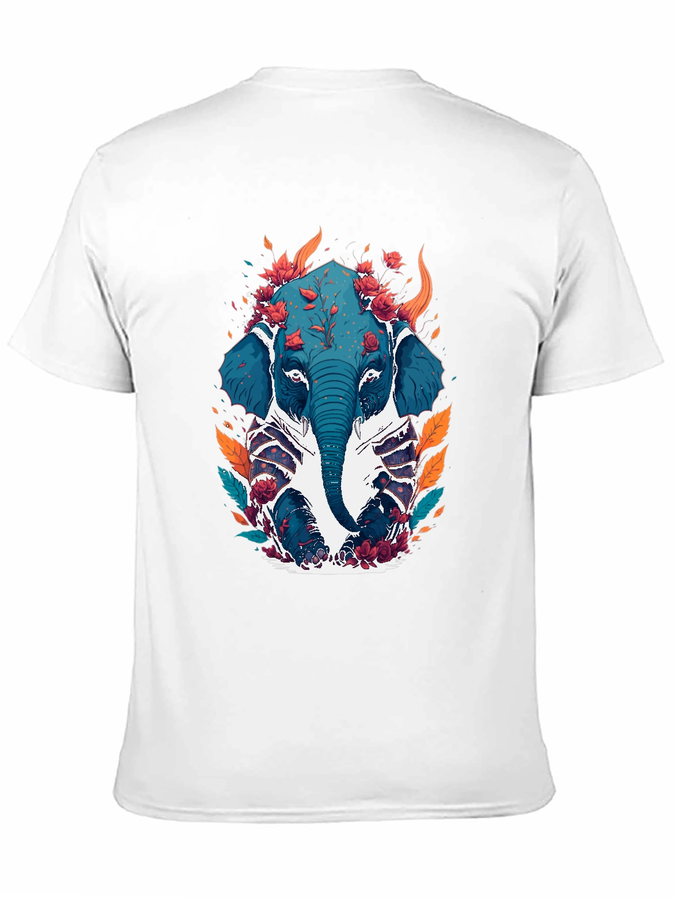 Black Floral Elephant Graphic Tee - Black Cotton Blend view 11