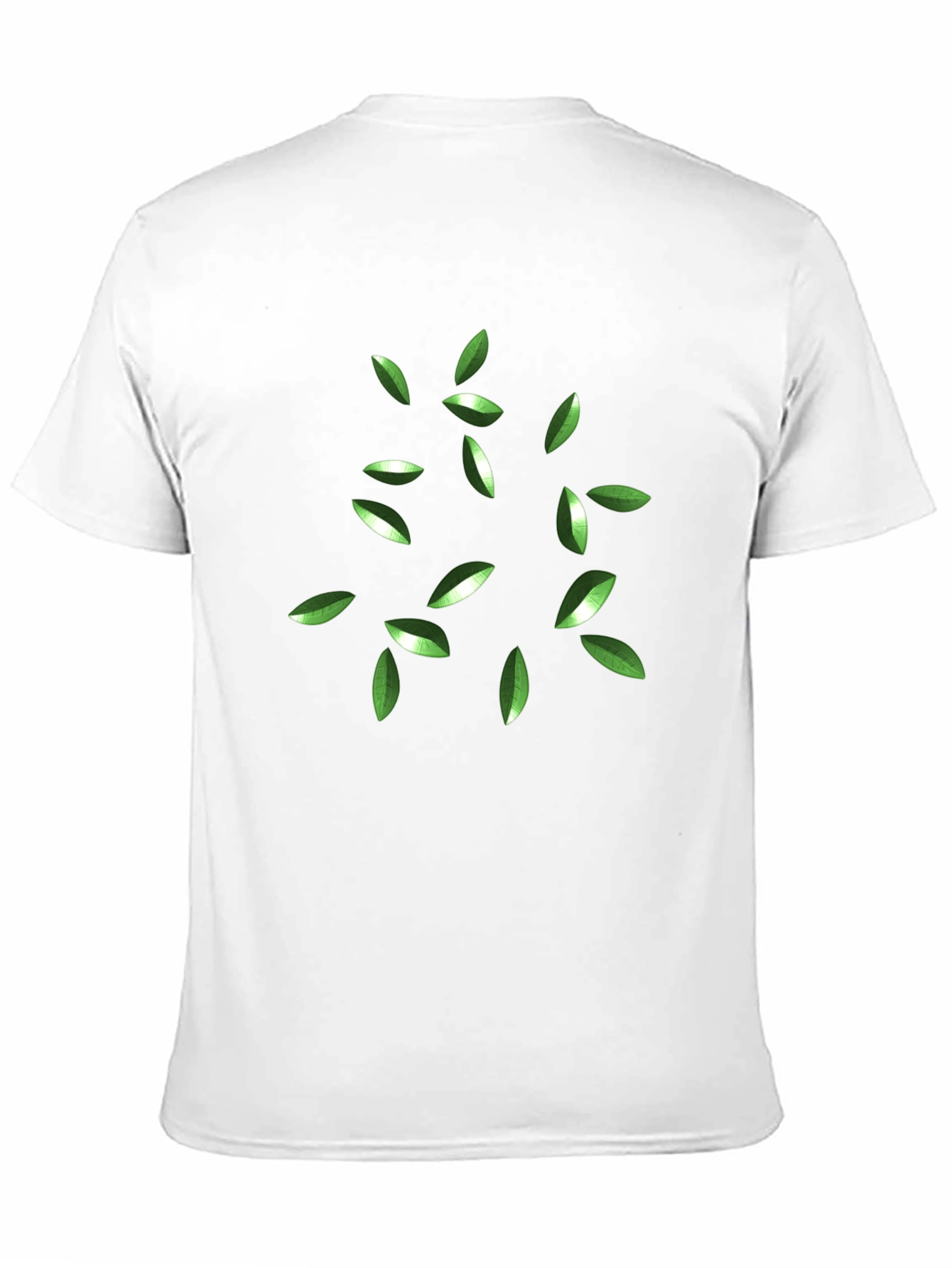 Black Green Leaves Graphic Black T-Shirt view 11