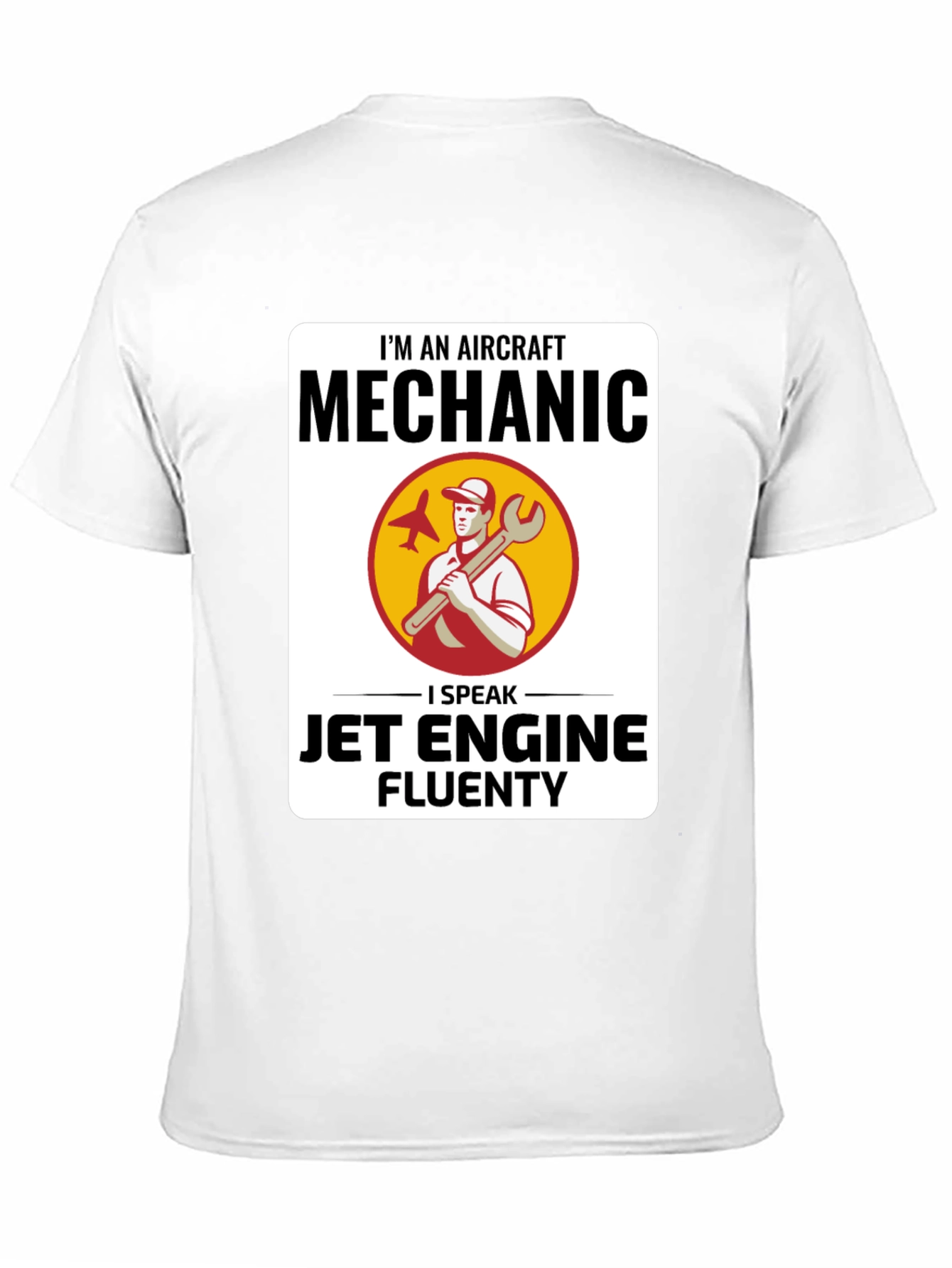 Black Aircraft Mechanic Jet Engine T-Shirt view 11