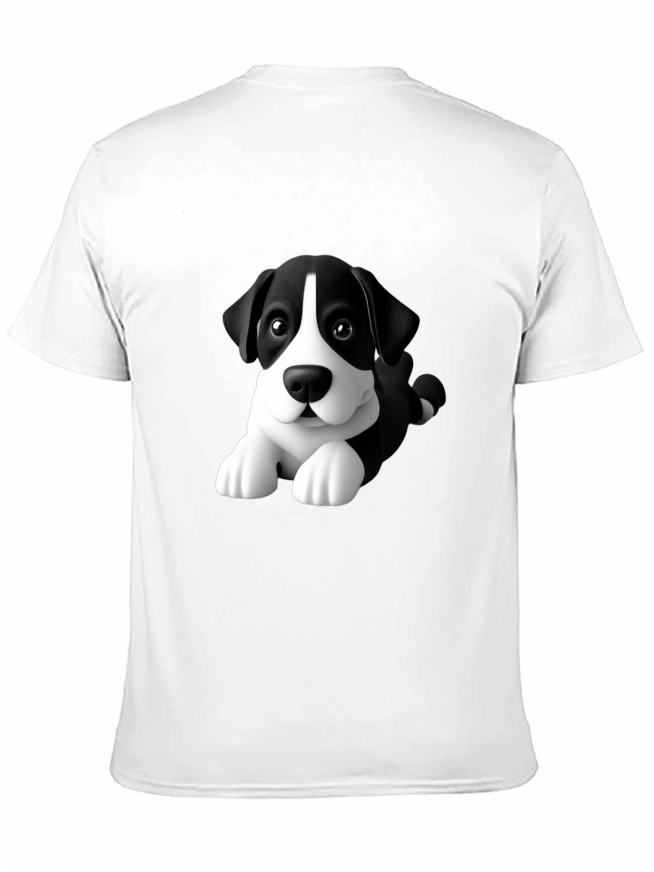Cartoon Dog Graphic Tee - Men's Black T-Shirt - 11