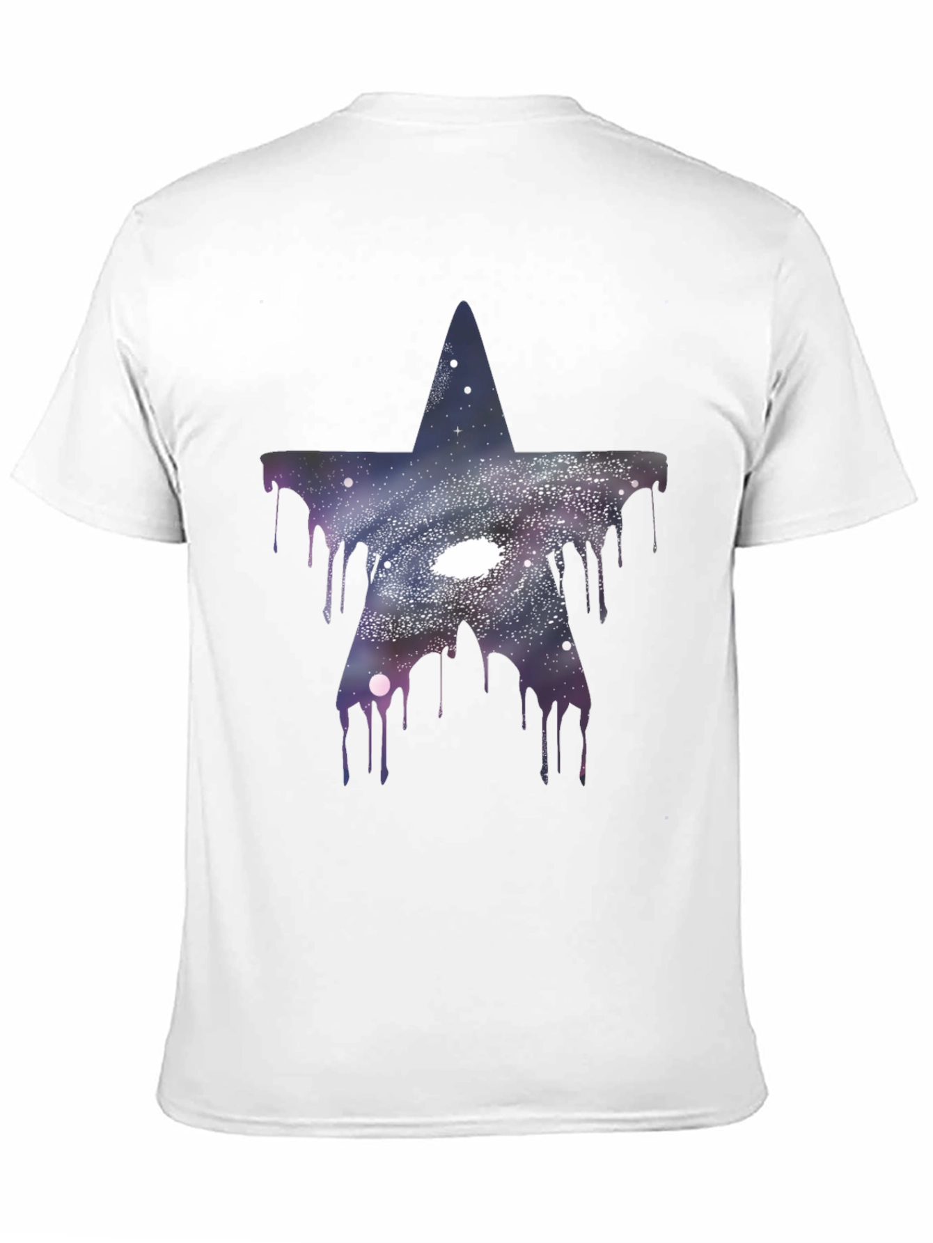 Black Galaxy Star Drip T-Shirt - Unique Graphic Tee view 11