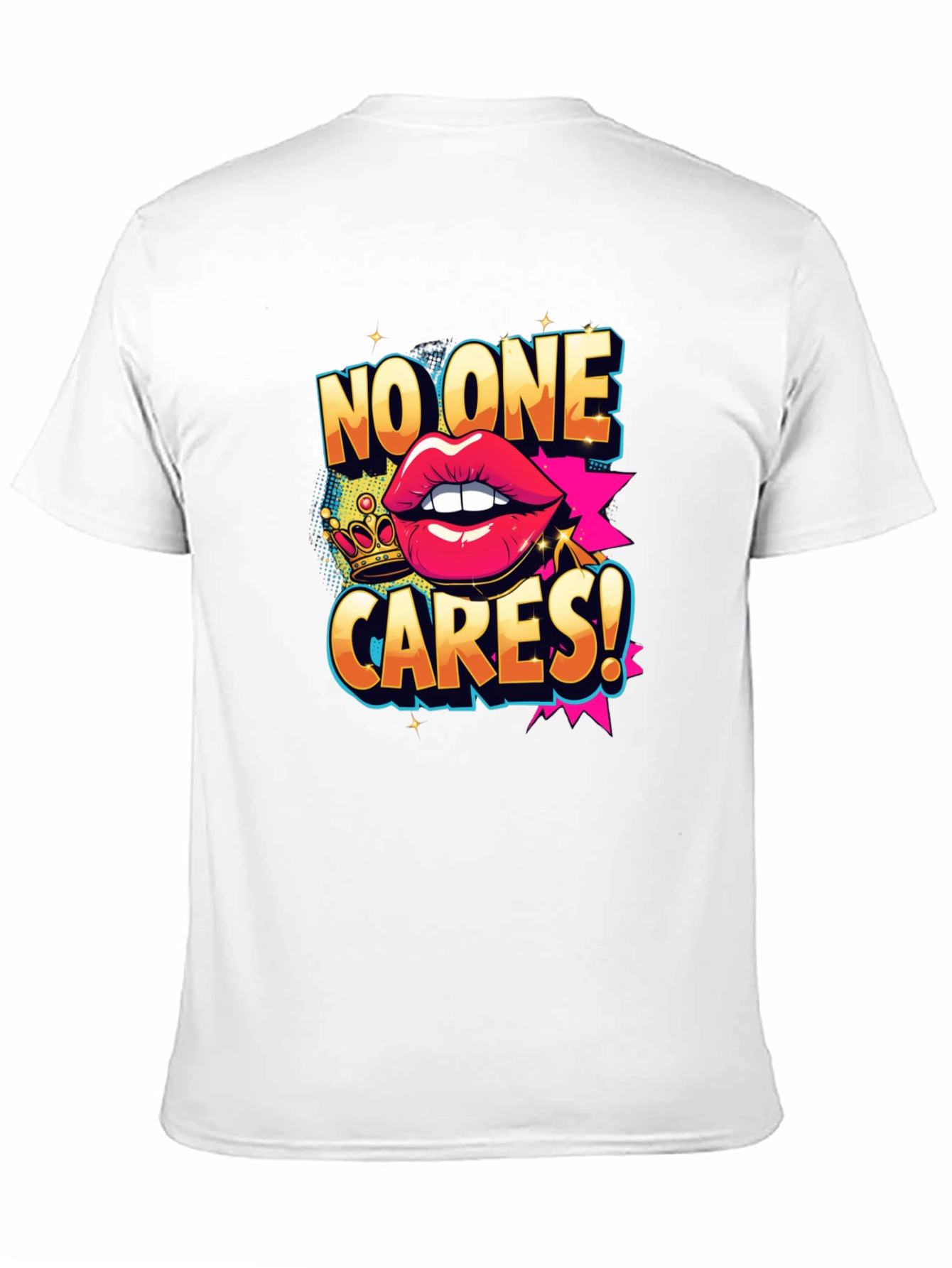 Black No One Cares Graphic Tee - Funny Slogan T-Shirt view 11