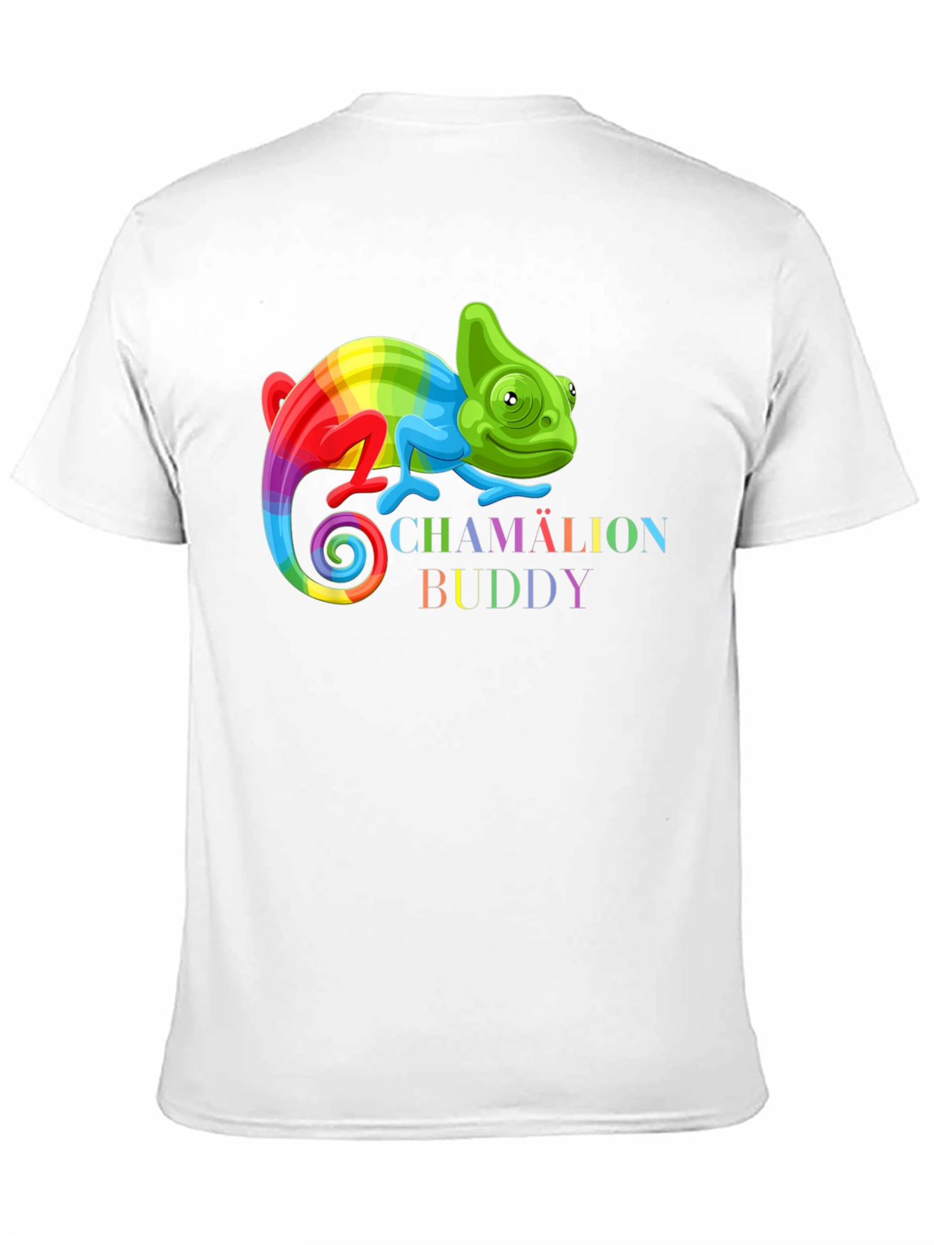 Black Rainbow Chameleon Buddy Black T-Shirt view 11