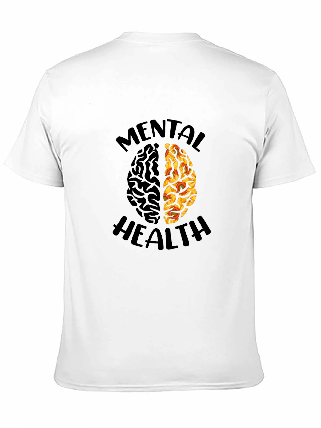 Black Mental Health Brain Graphic T-Shirt view 11