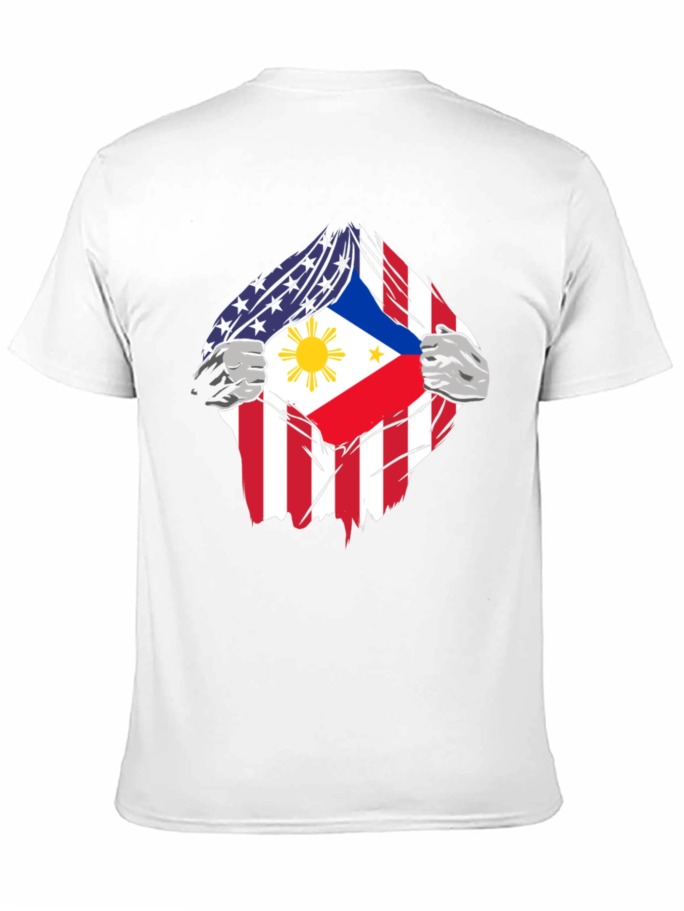 Black USA Philippines Flag Graphic T-Shirt view 11