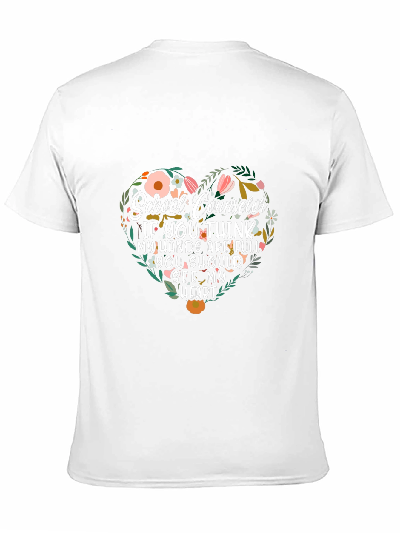 Black School Counselor Heart Graphic T-Shirt view 11