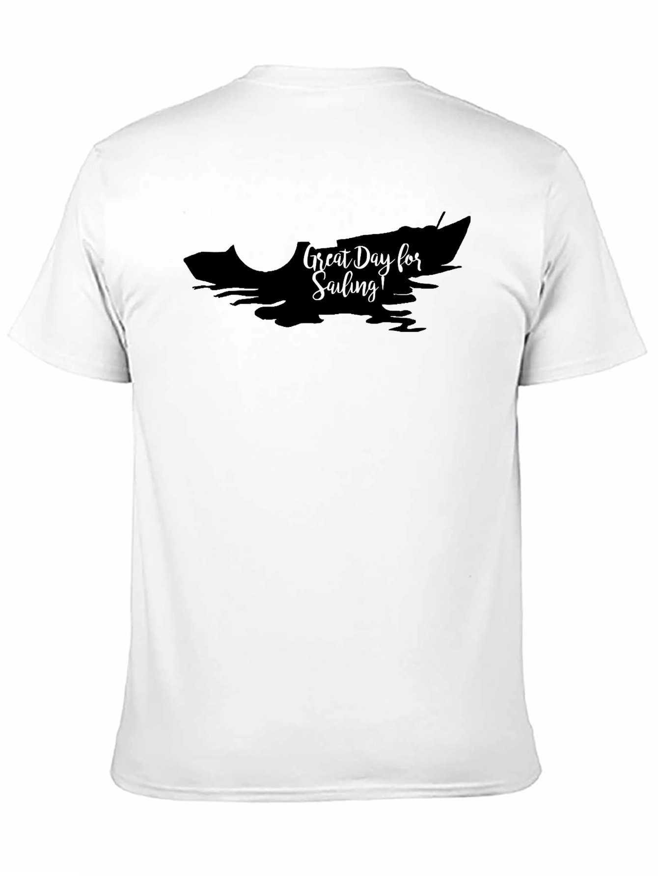 Black Great Day for Sailing T-Shirt - Black Cotton Tee view 11