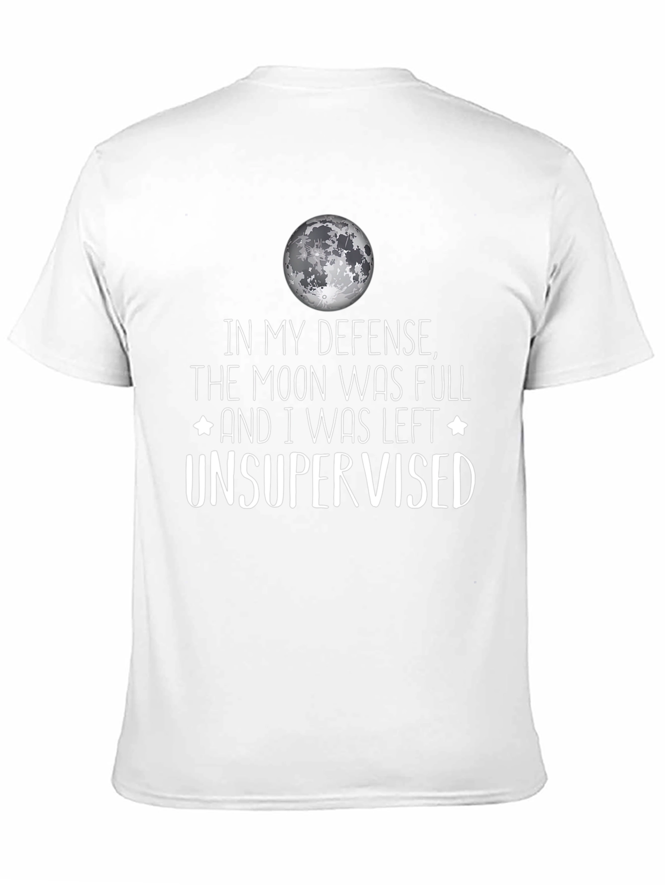 Black Funny Moon Full Unsupervised Graphic T-Shirt view 11