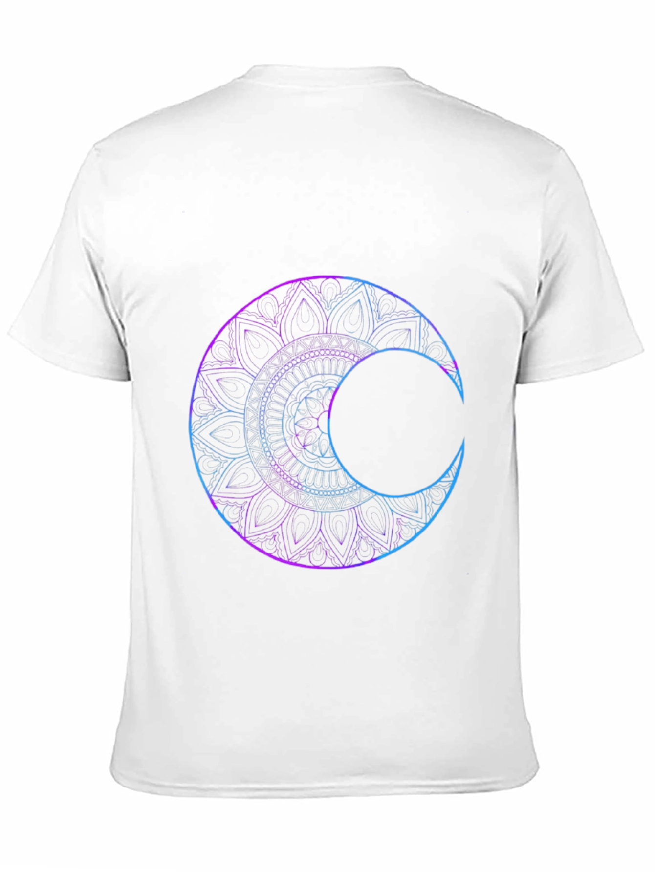 Black Mystic Mandala Moon Graphic T-Shirt view 11