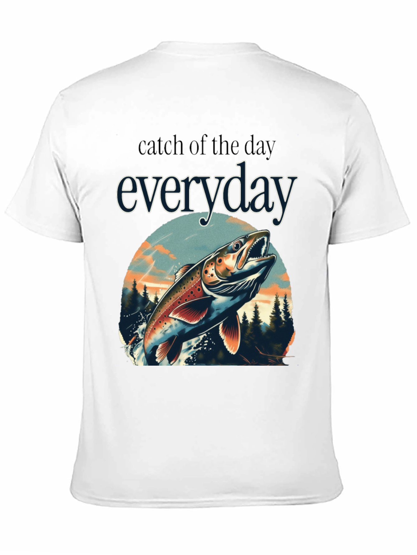 Black Catch of the Day Everyday Fishing T-Shirt view 11