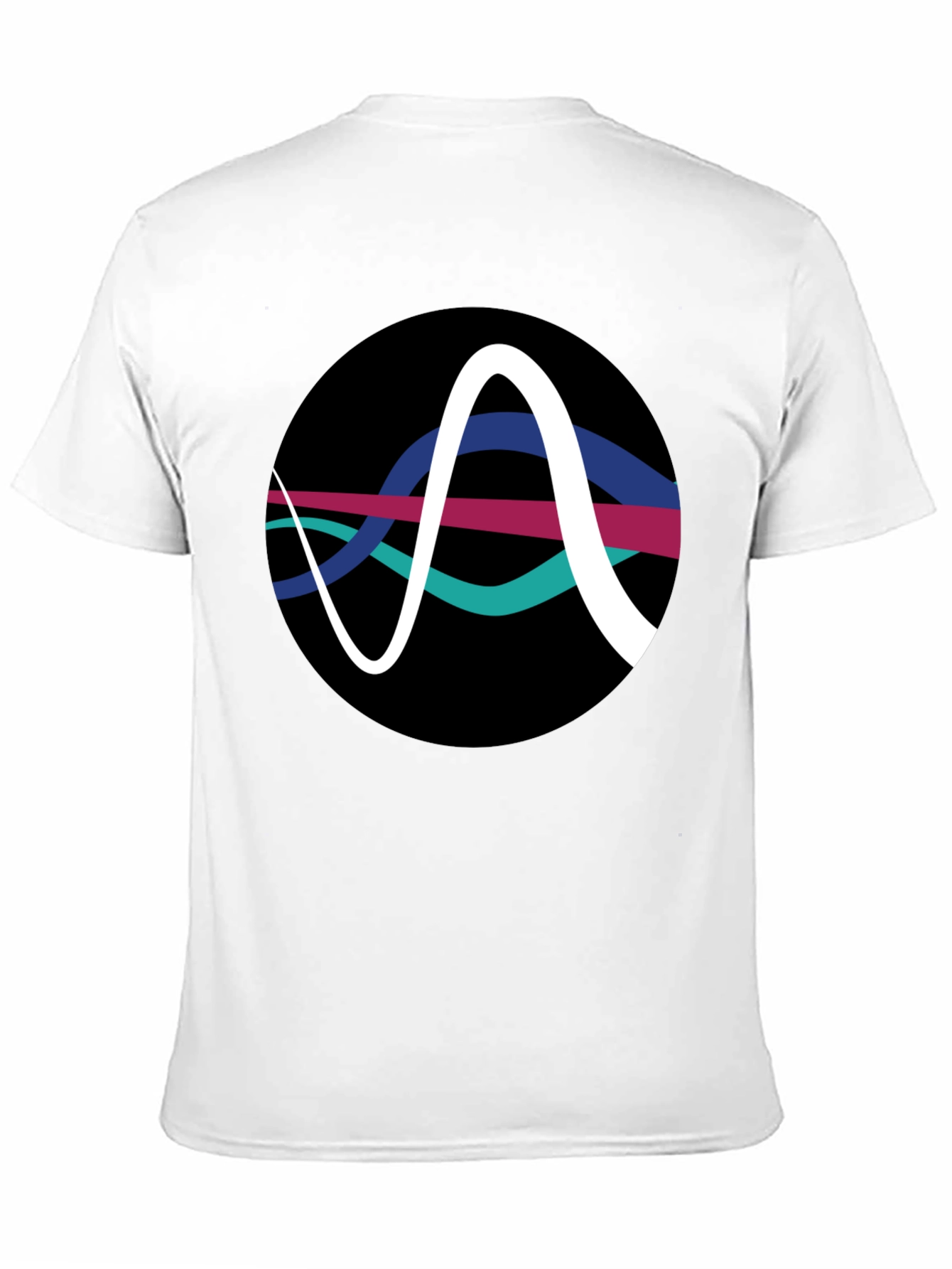 Black Abstract Wave Graphic Tee - Black Cotton T-Shirt view 11