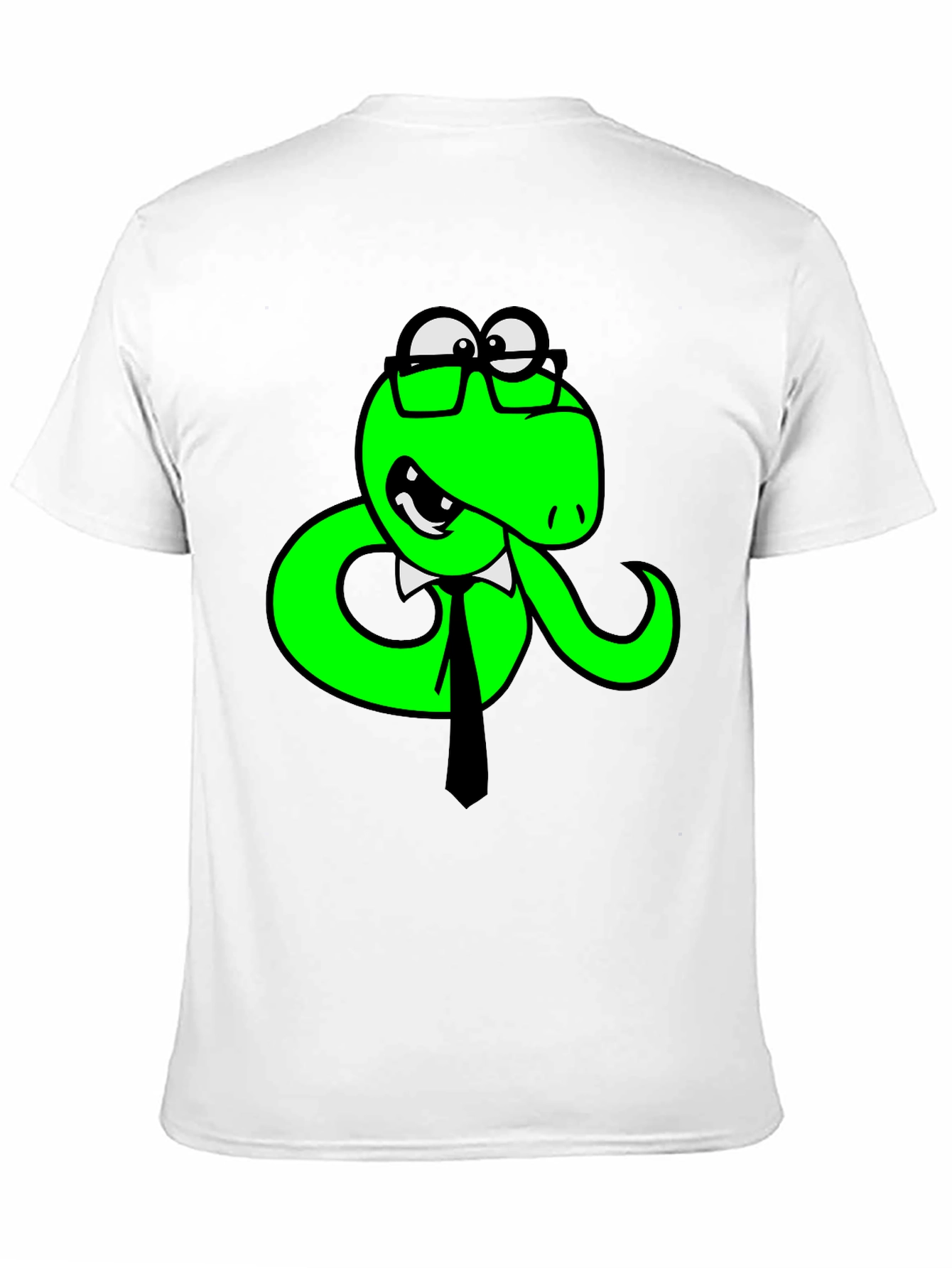 Black Funny Snake with Glasses Black T-Shirt view 11