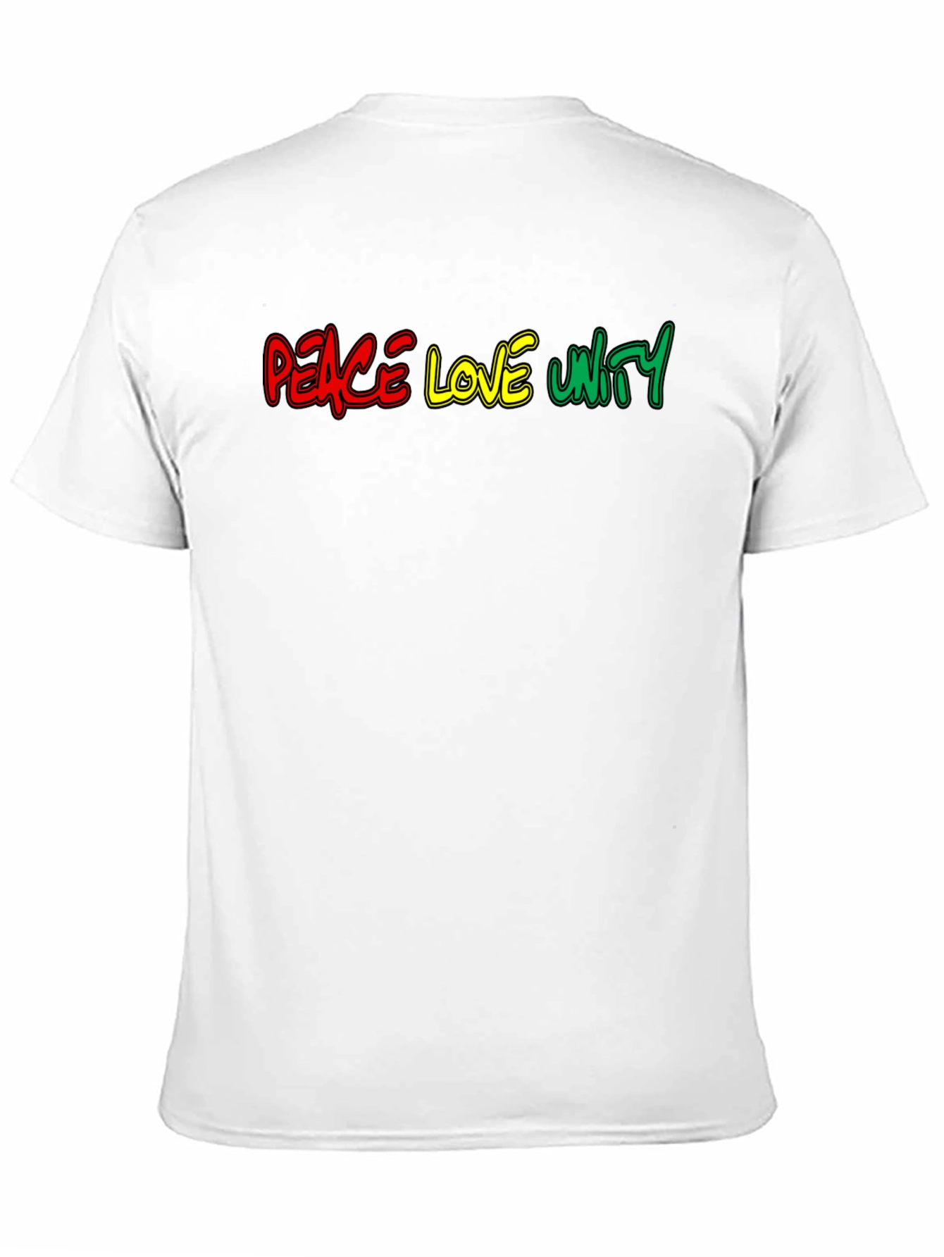 Black Peace Love Unity Graphic Tee - Black Cotton T-Shirt view 11