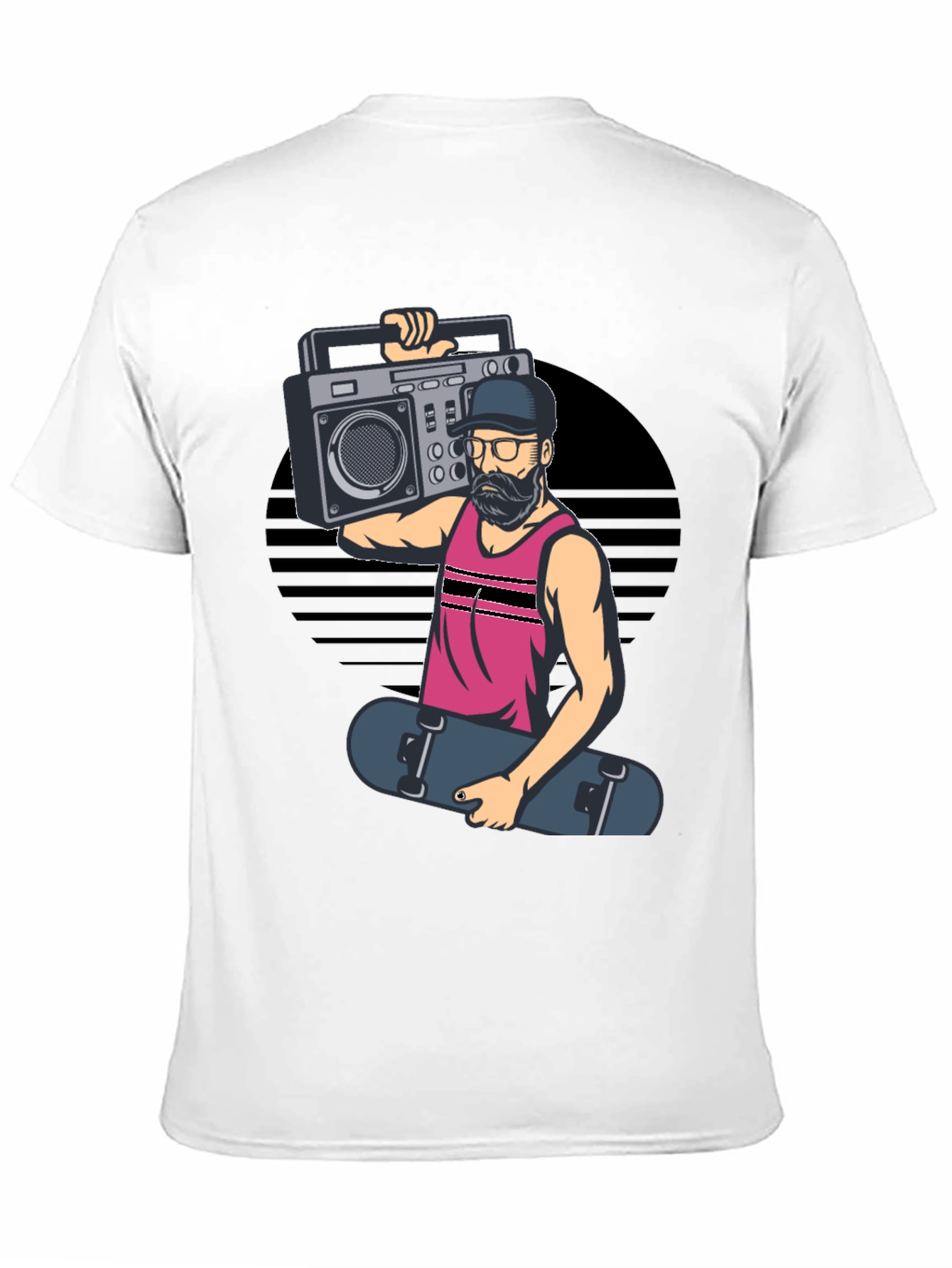 Black Retro Boombox Skater Graphic Tee view 11