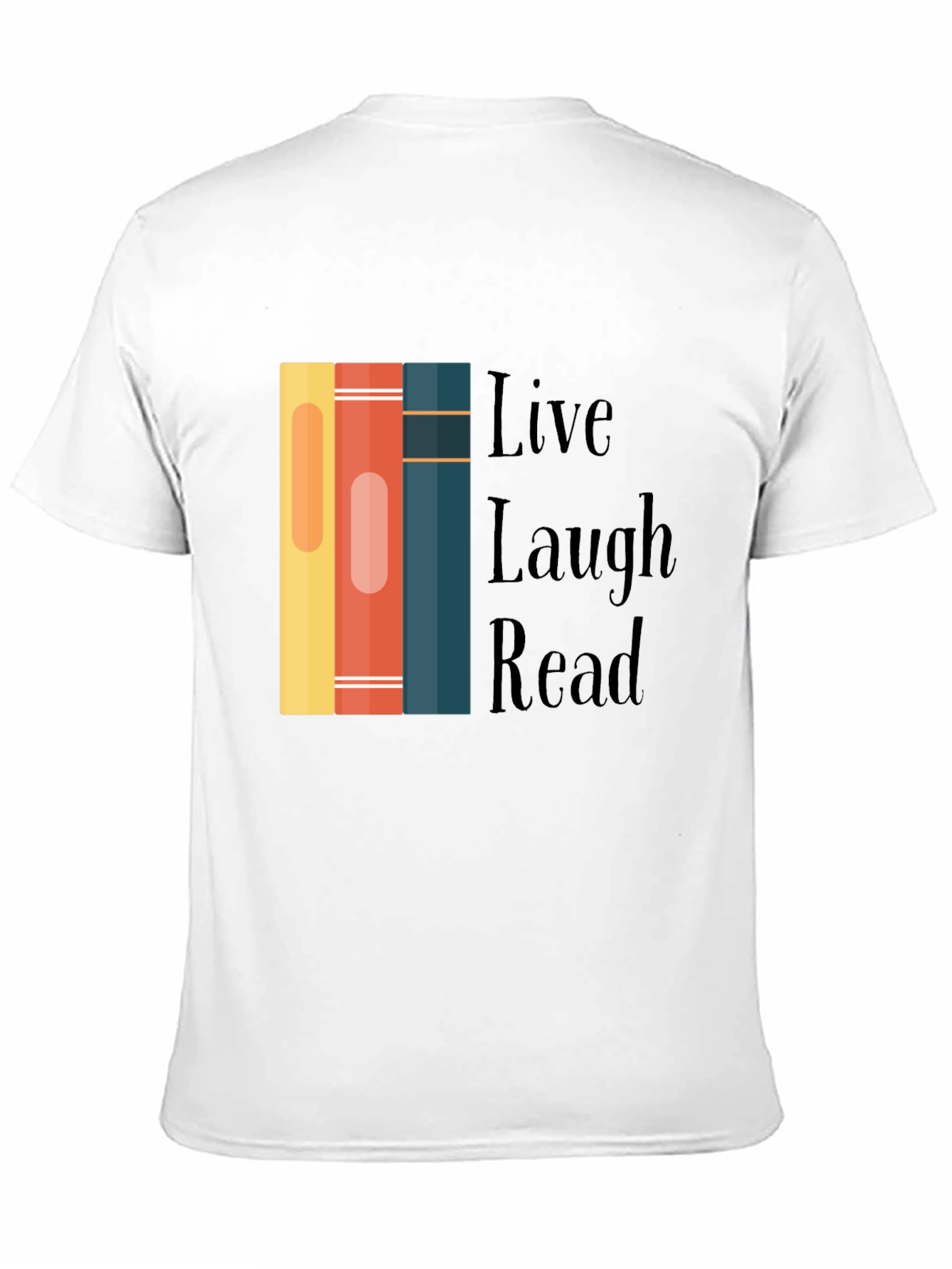 Black Live Laugh Read Bookworm Graphic Tee view 11