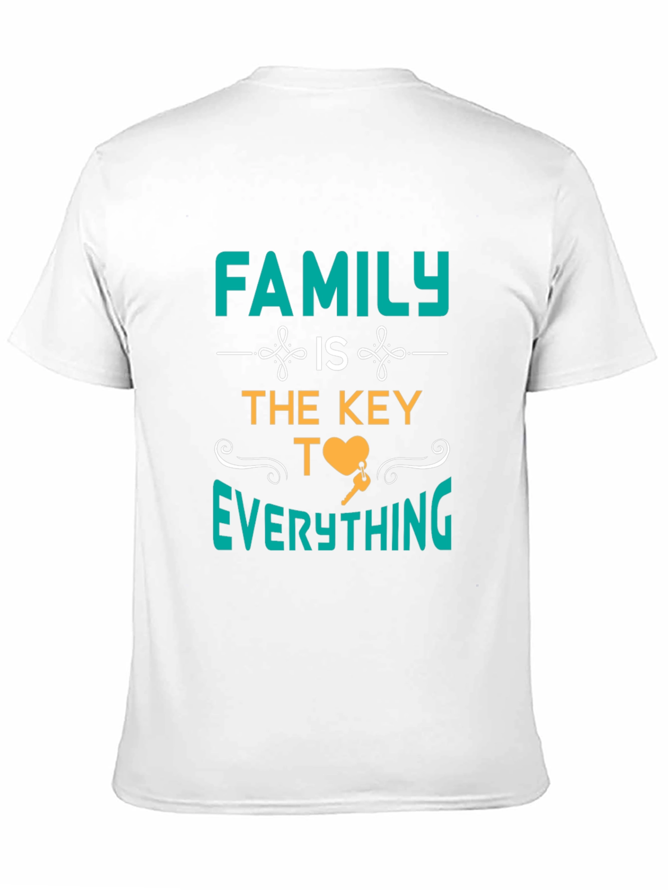 Family is the Key T-Shirt - Heart and Key Design - 11